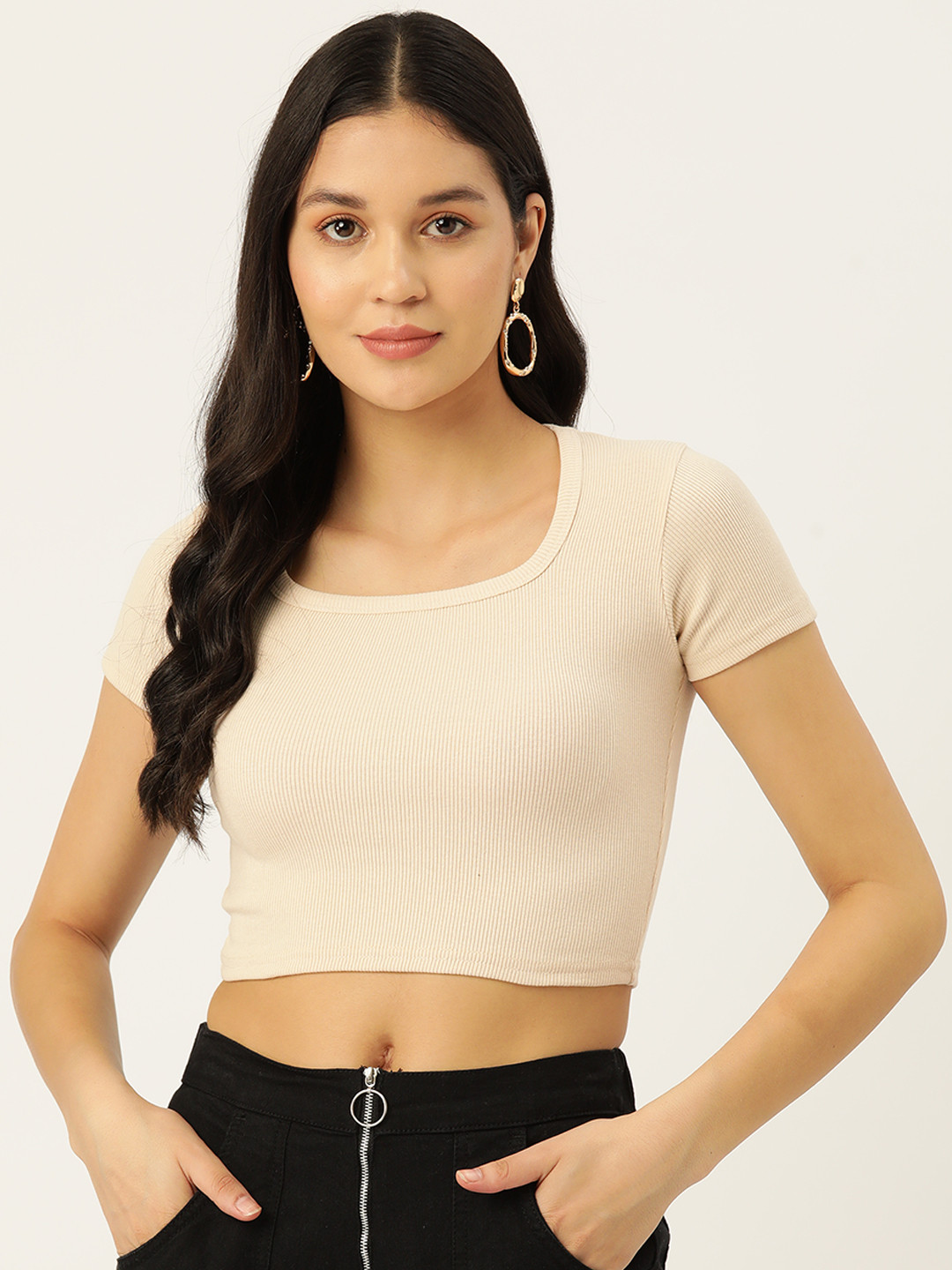 

Malachi Square Neck Pure Cotton Fitted Top, Beige