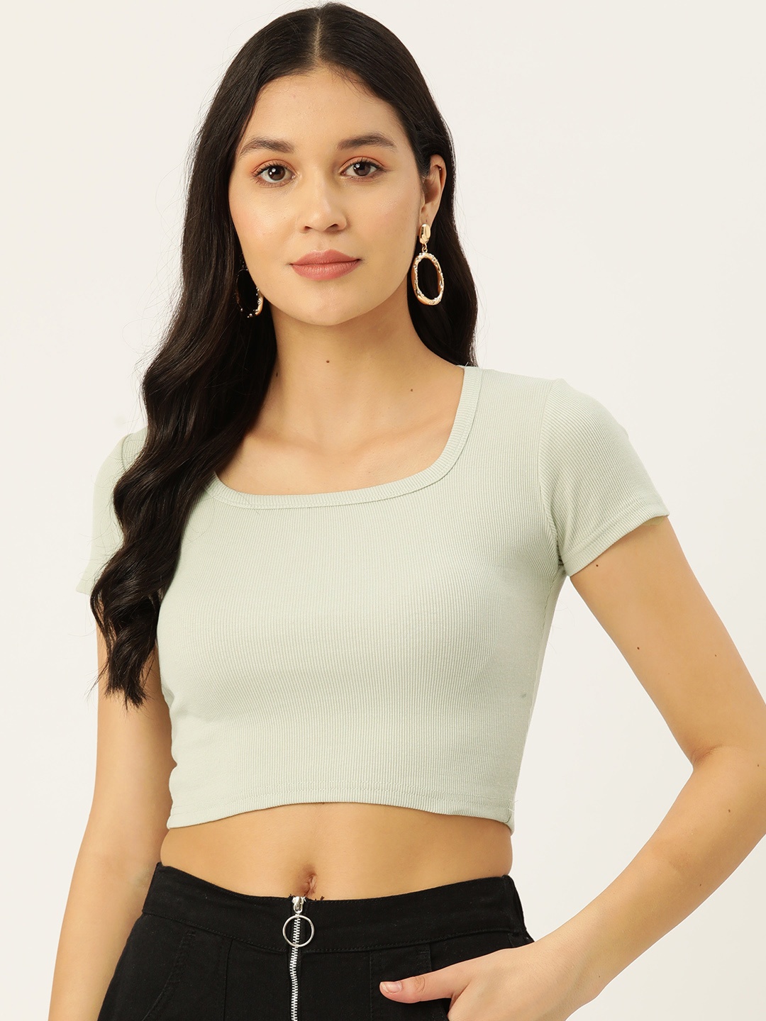 

Malachi Square Neck Pure Cotton Fitted Top, Off white