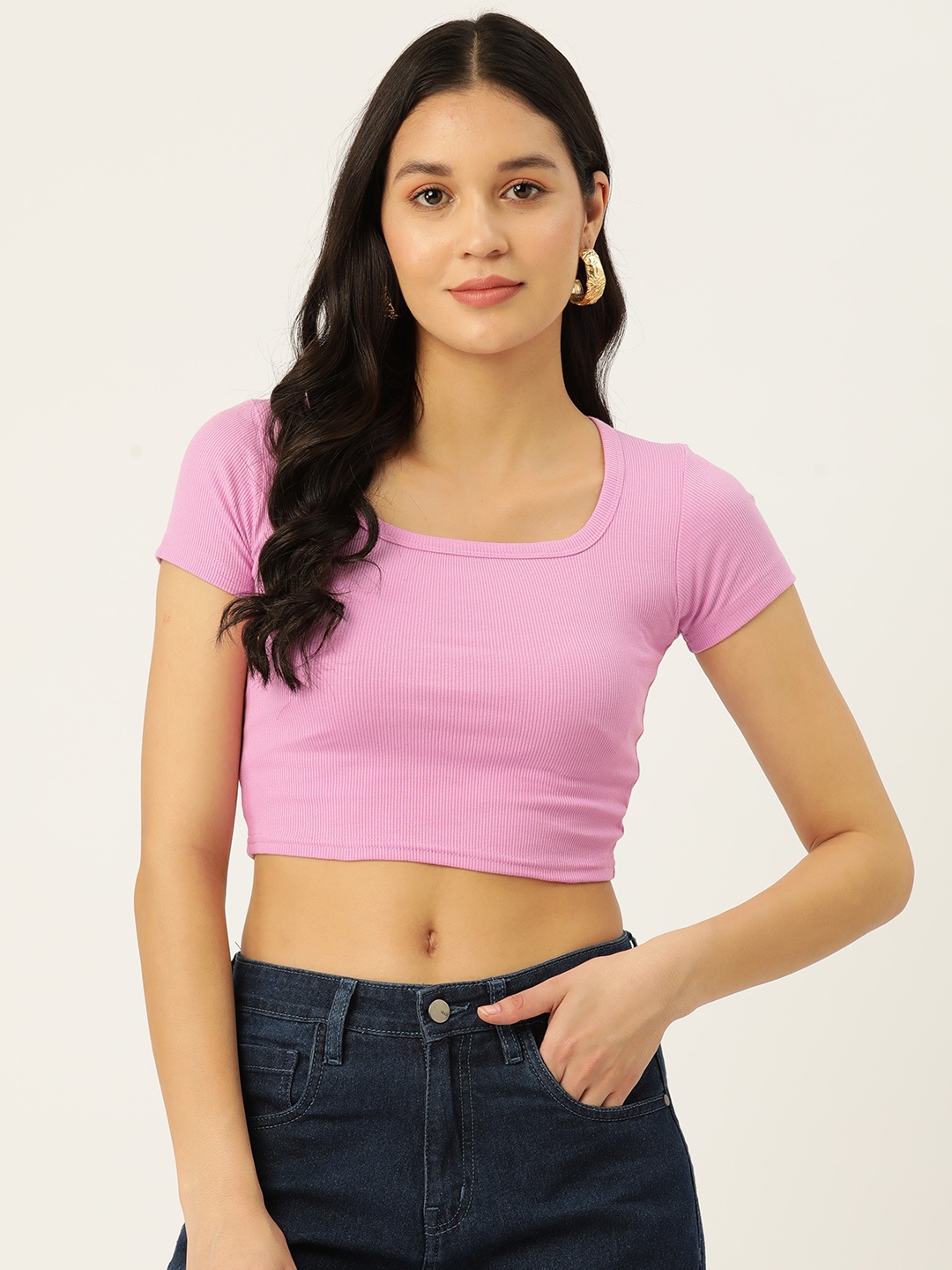 

Malachi Square Neck Pure Cotton Fitted Top, Pink