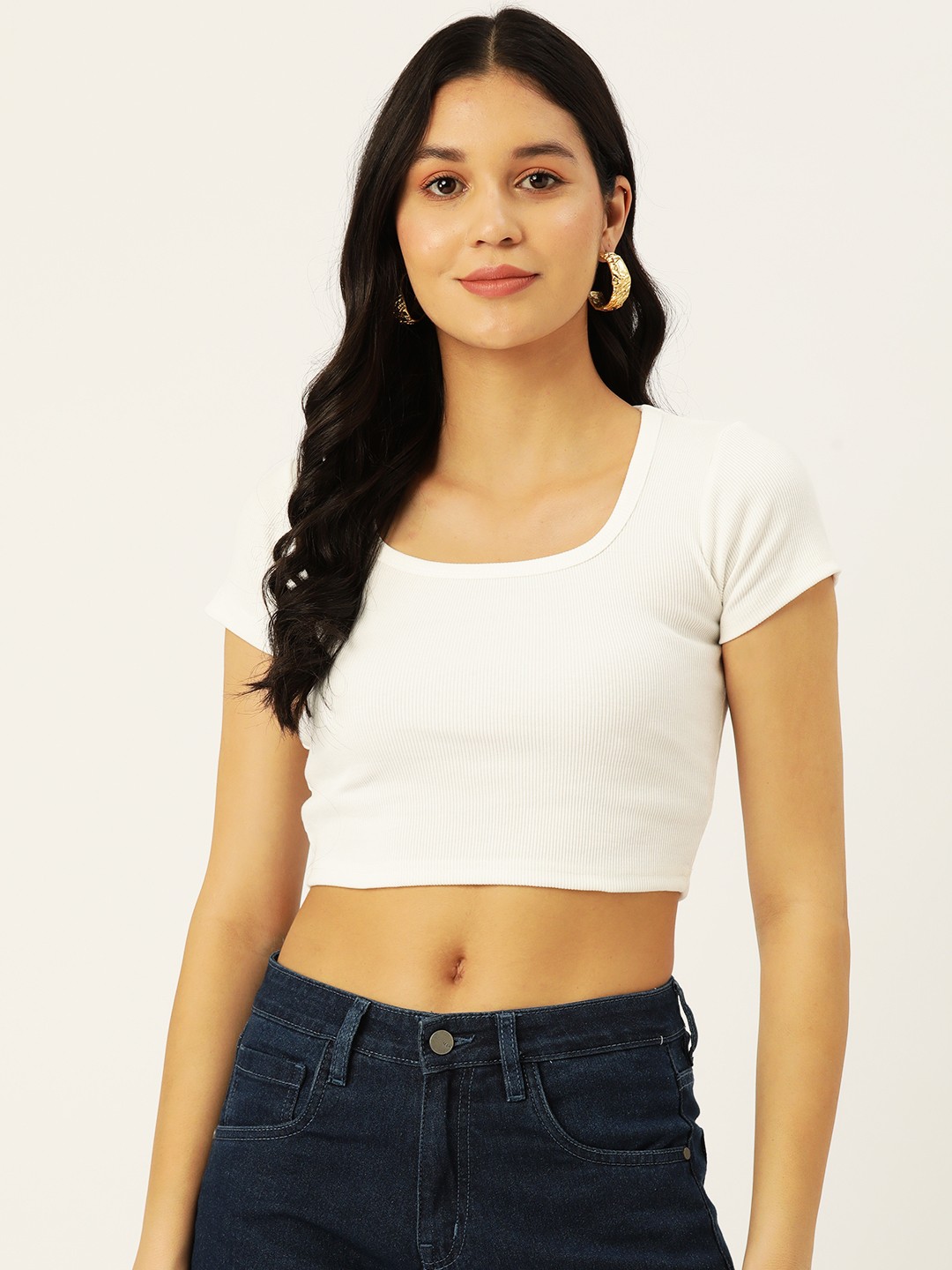 

Malachi Square Neck Pure Cotton Fitted Top, White