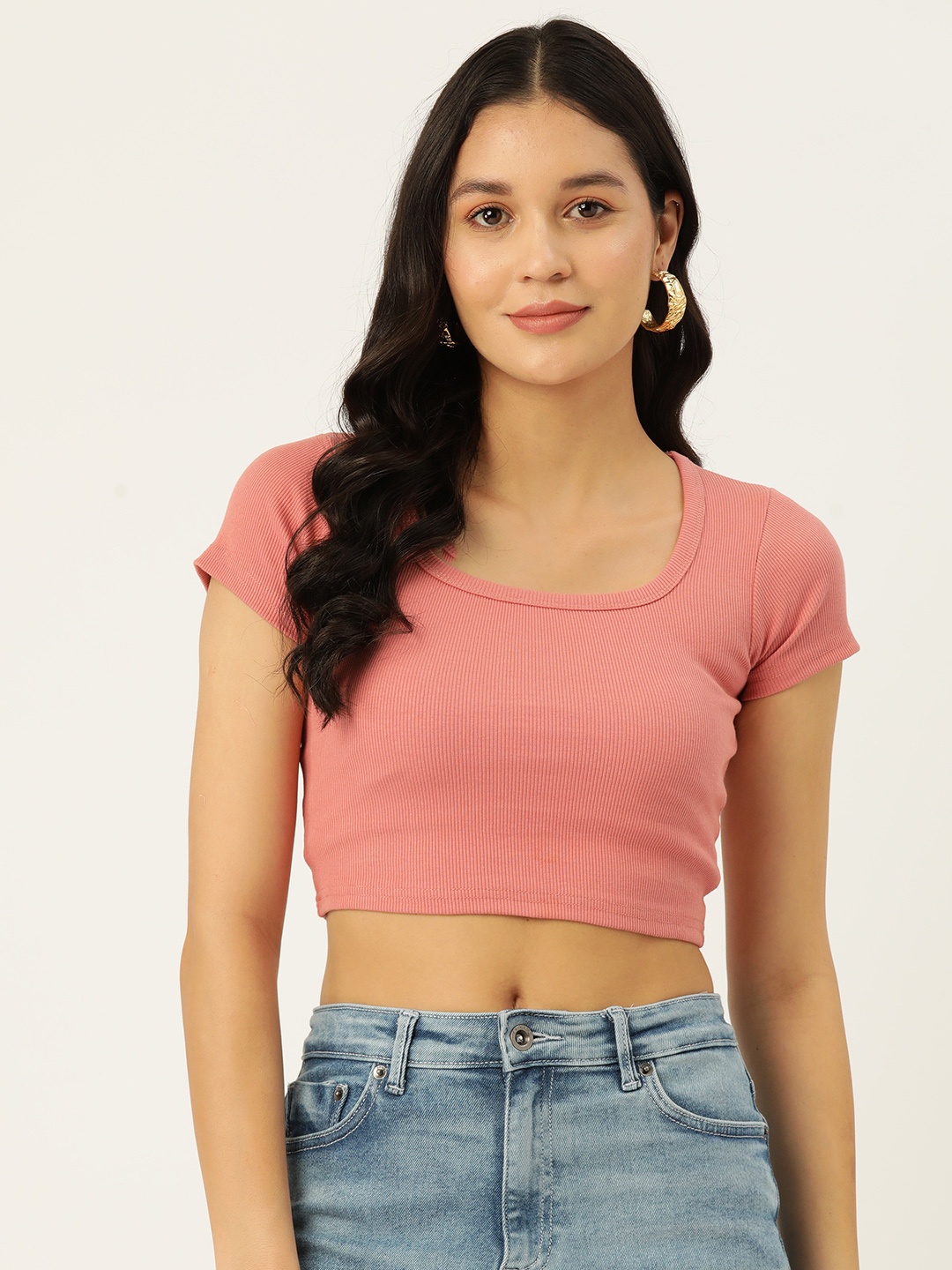 

Malachi Square Neck Pure Cotton Fitted Top, Peach