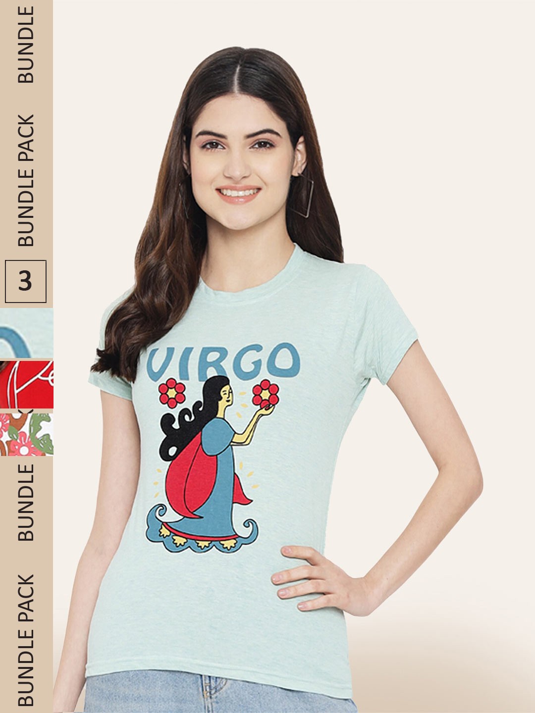 

BAESD Pack Of 3 Graphic Printed Short Sleeves Cotton T-shirt, Blue