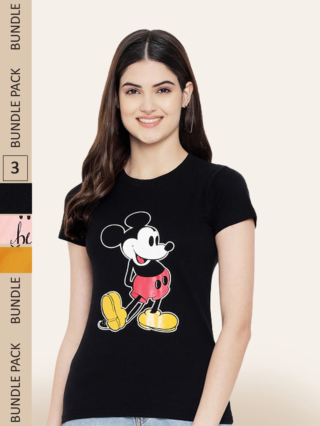 

BAESD Pack Of 3 Printed Cotton T-shirt, Black