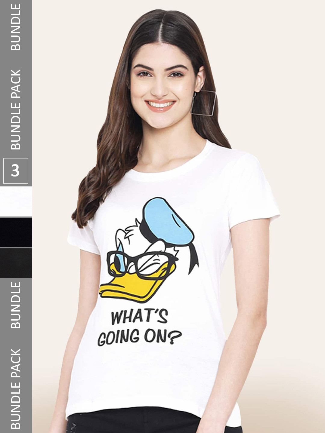 

BAESD Pack Of 3 Printed Cotton T-shirts, White