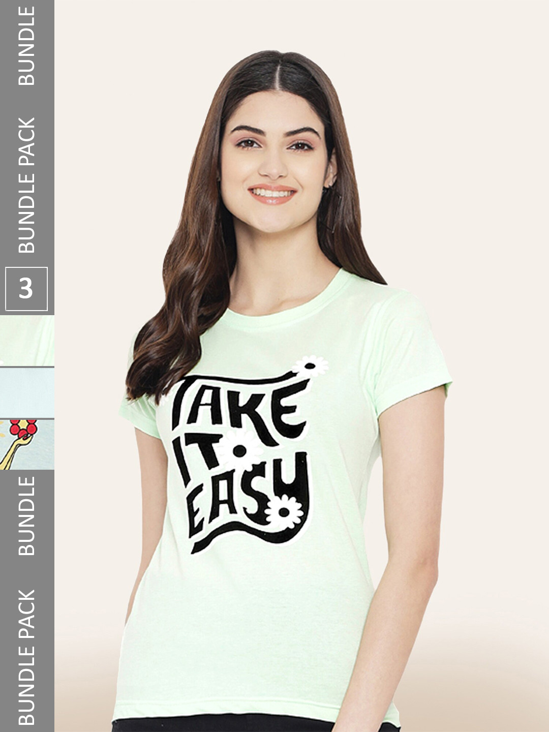 

BAESD Pack Of 3 Graphic Printed Short Sleeves Cotton T-shirt, Green