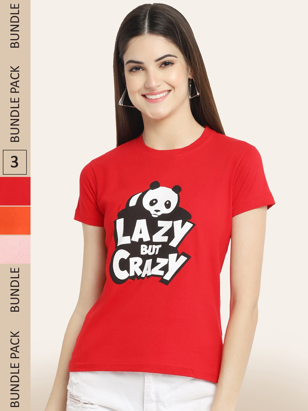 

BAESD Pack Of 3 Printed Cotton T-shirts, Red