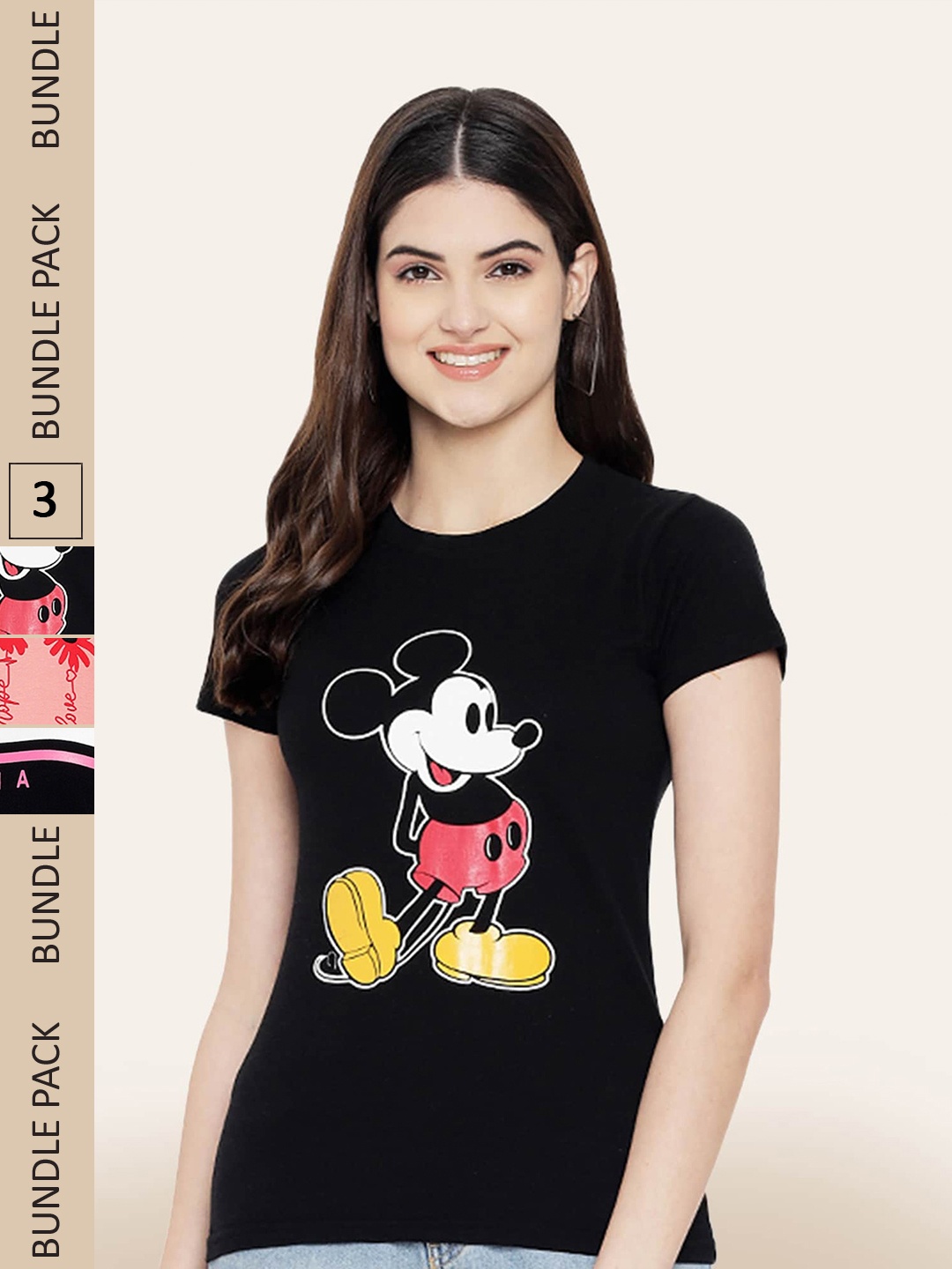 

BAESD Pack Of 3 Graphic Printed Cotton T-shirt, Black