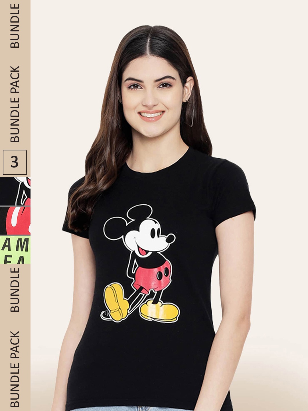 

BAESD Pack Of 3 Printed Cotton T-shirt, Black