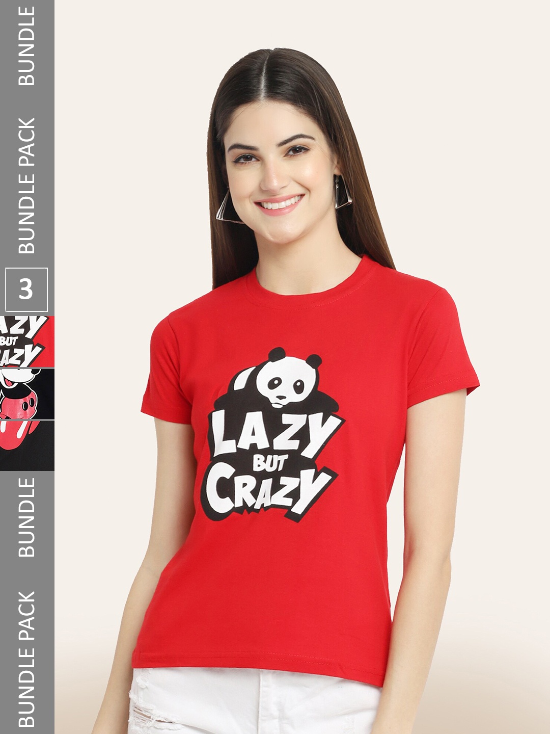 

BAESD Pack Of 3 Graphic Printed Cotton T-Shirt, Black