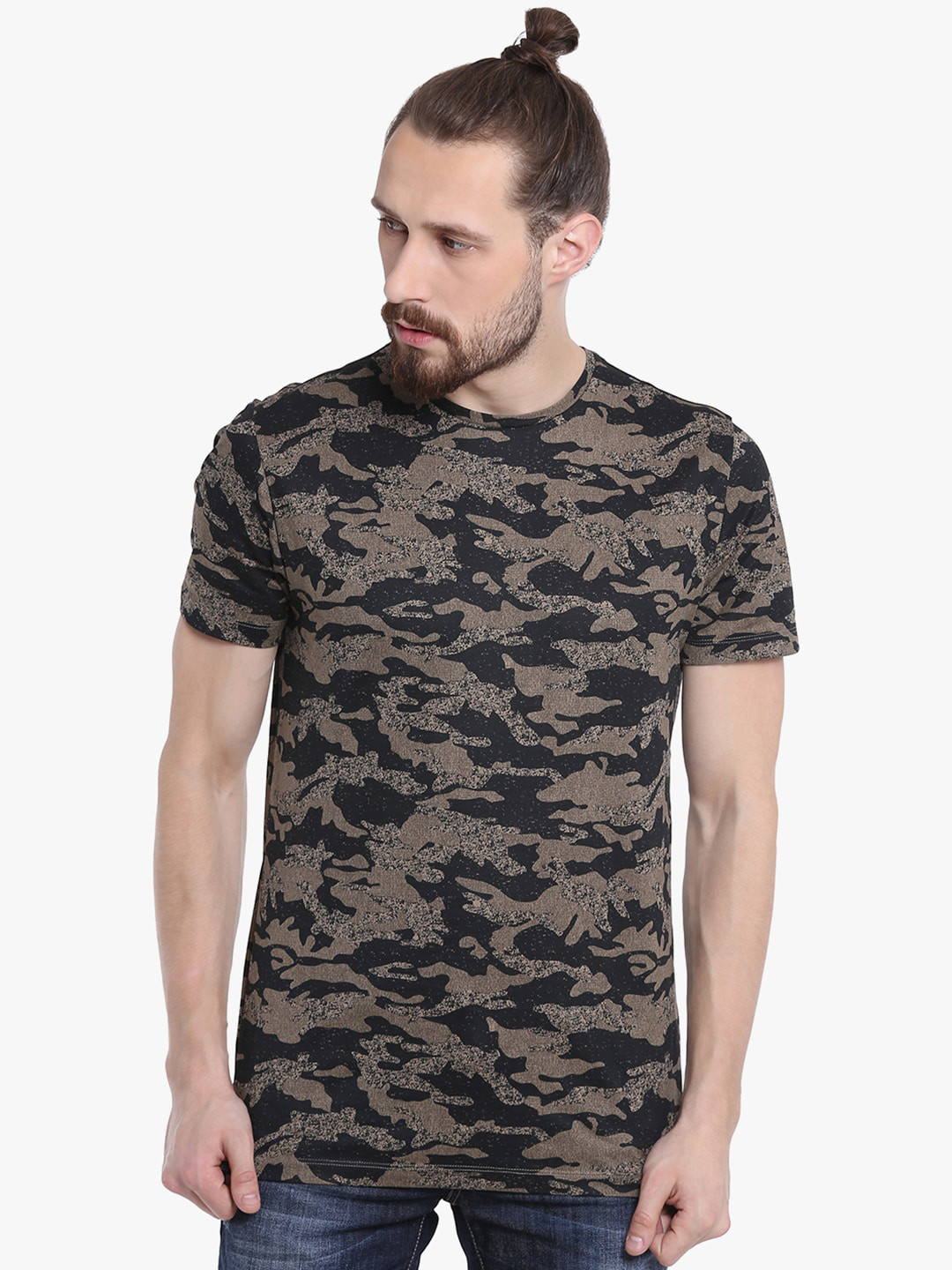 

Antony Morato Men Khaki Printed Round Neck T-shirt