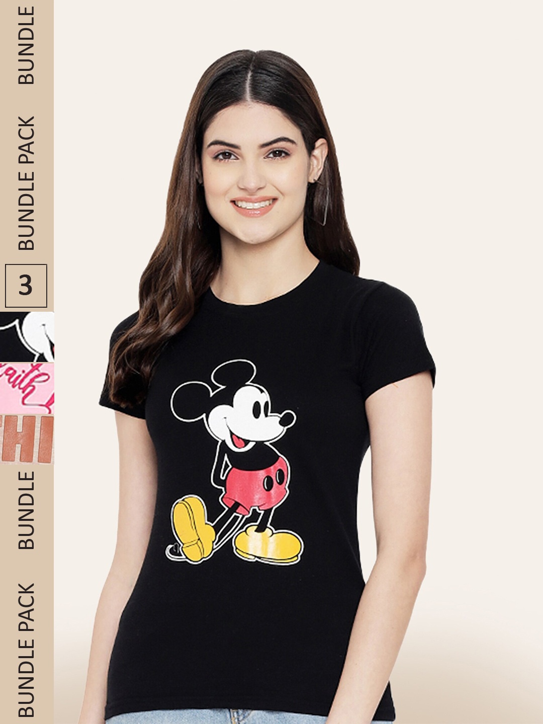 

BAESD Pack Of 3 Graphic Printed Cotton T-Shirt, Black