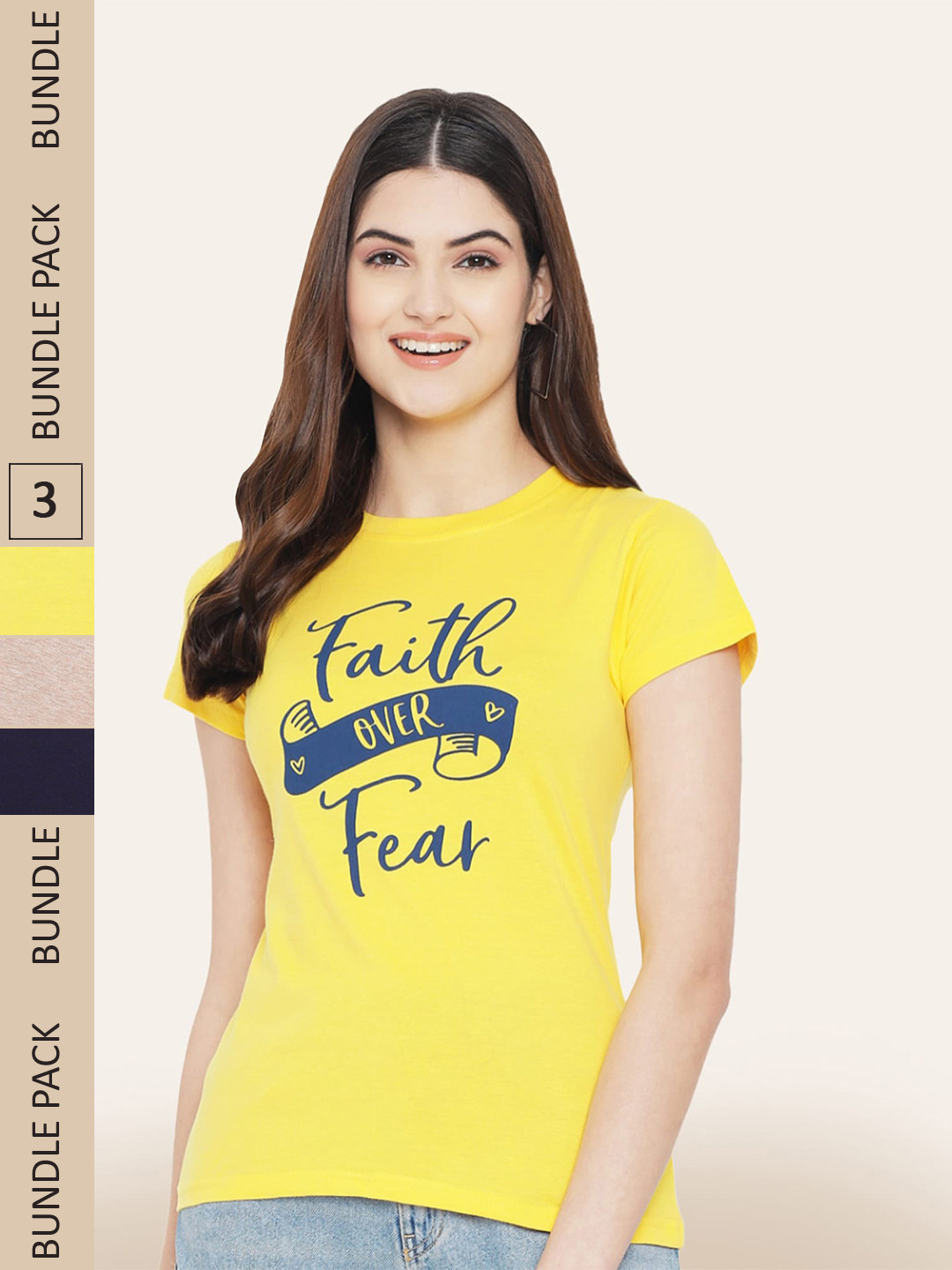 

BAESD Pack Of 3 Printed Cotton T-shirts, Yellow