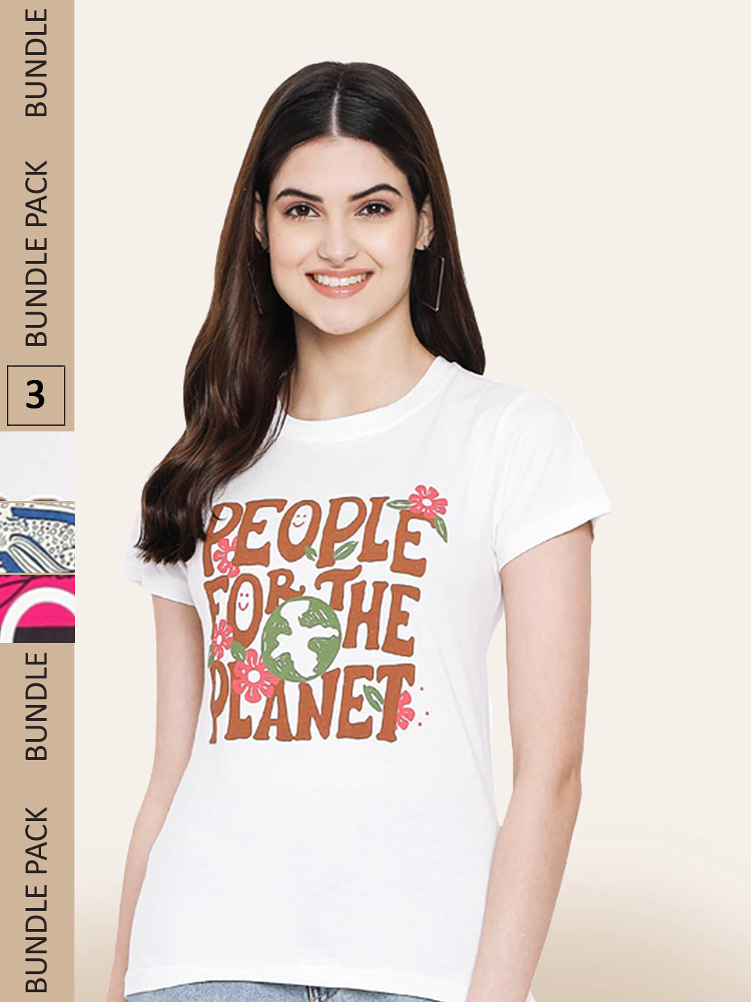 

BAESD Pack of 3 Printed Cotton T-shirts, White