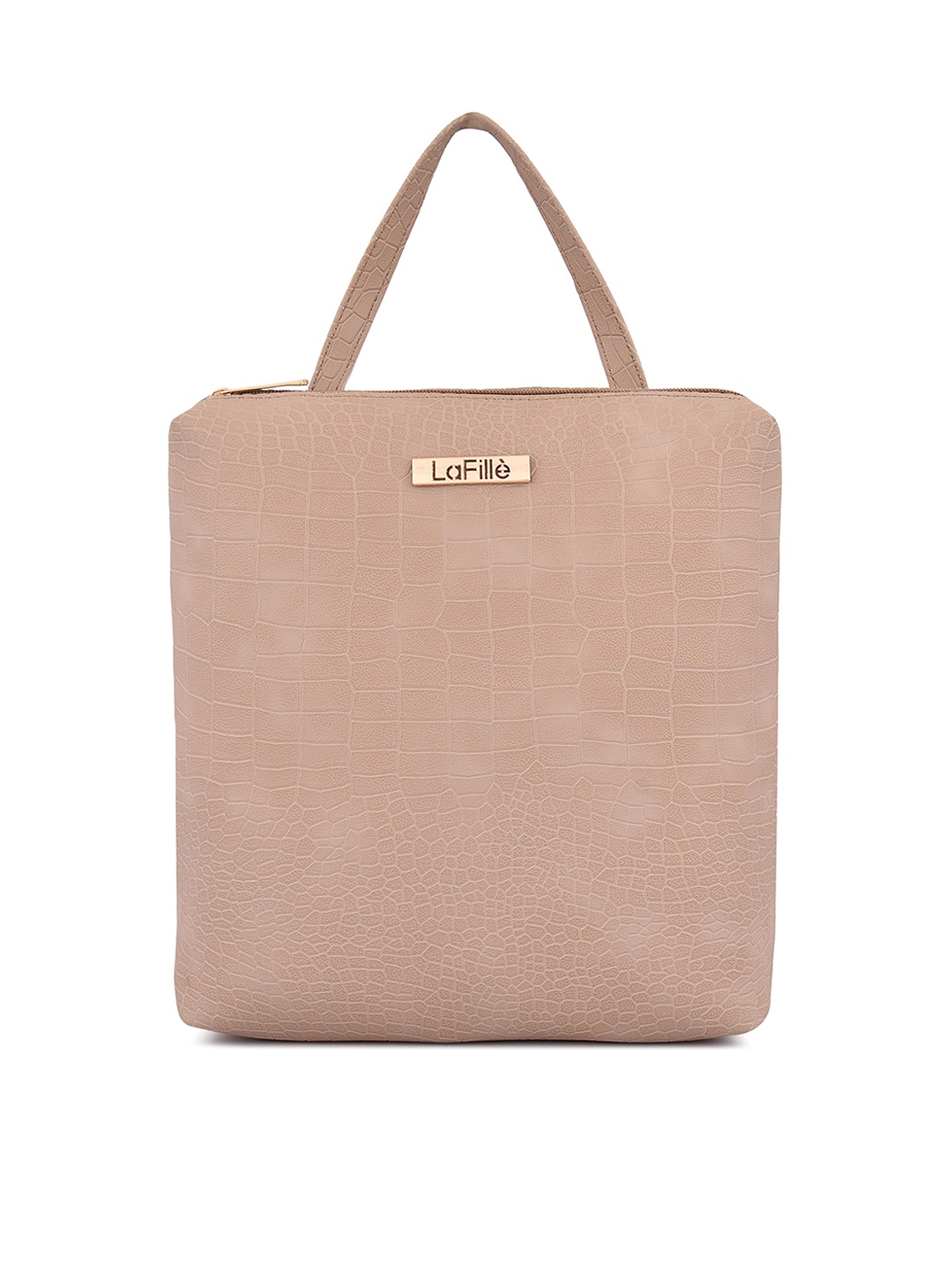 

LaFille PU Textured Small Backpack, Beige