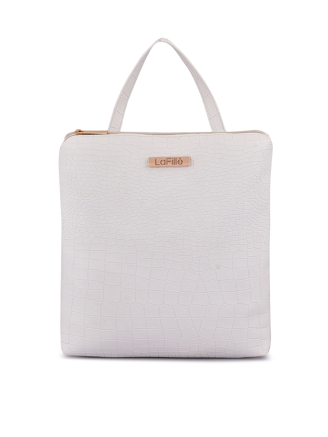 

LaFille Women Textured Small Backpack, White