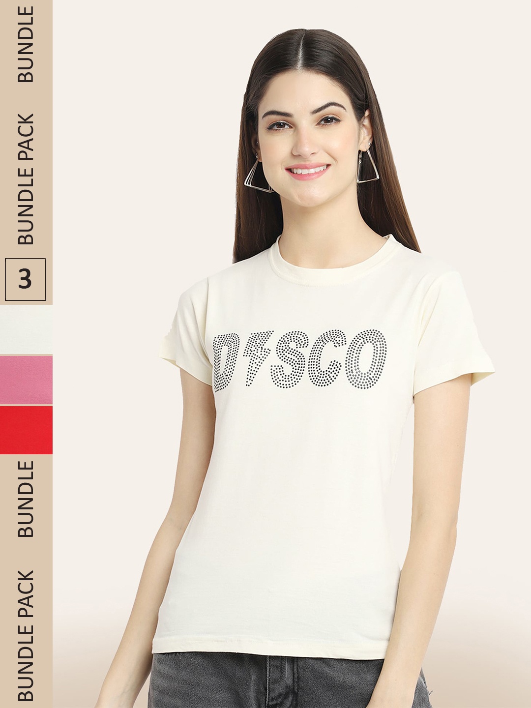 

BAESD Pack Of 3 Printed Cotton T-shirt, Multi
