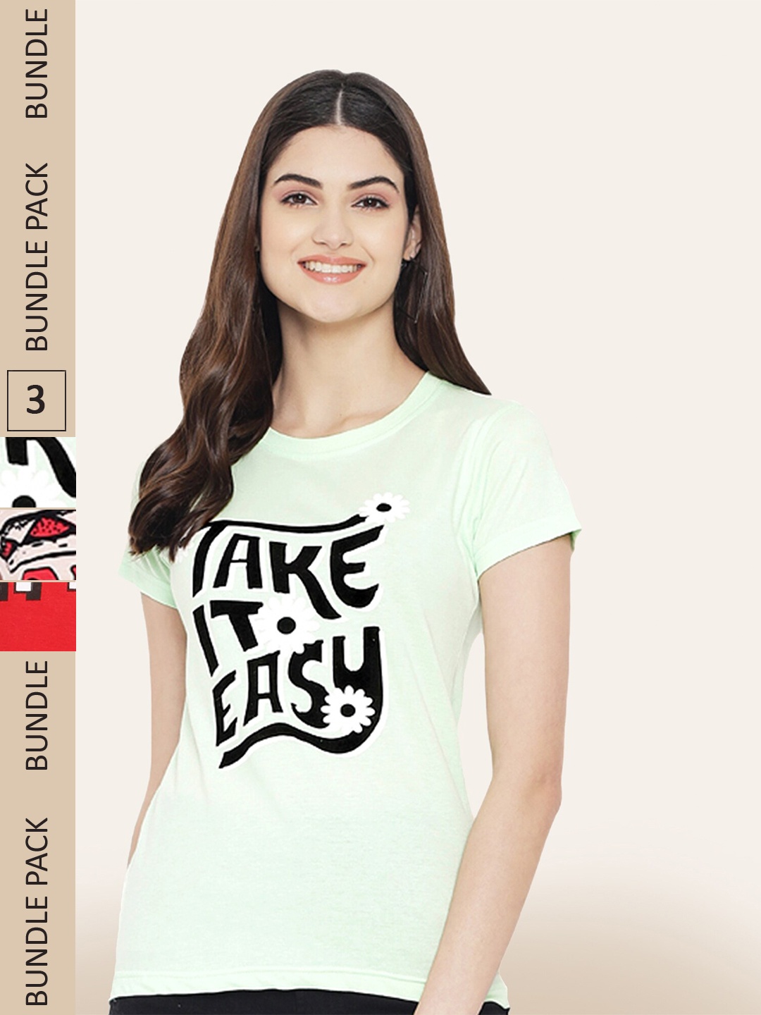 

BAESD Pack Of 3 Printed Cotton T-shirt, Multi