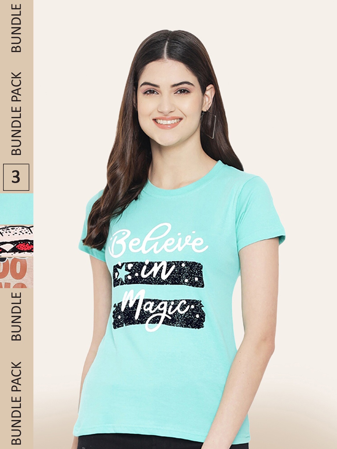

BAESD Pack Of 3 Printed Cotton T-shirt, Blue
