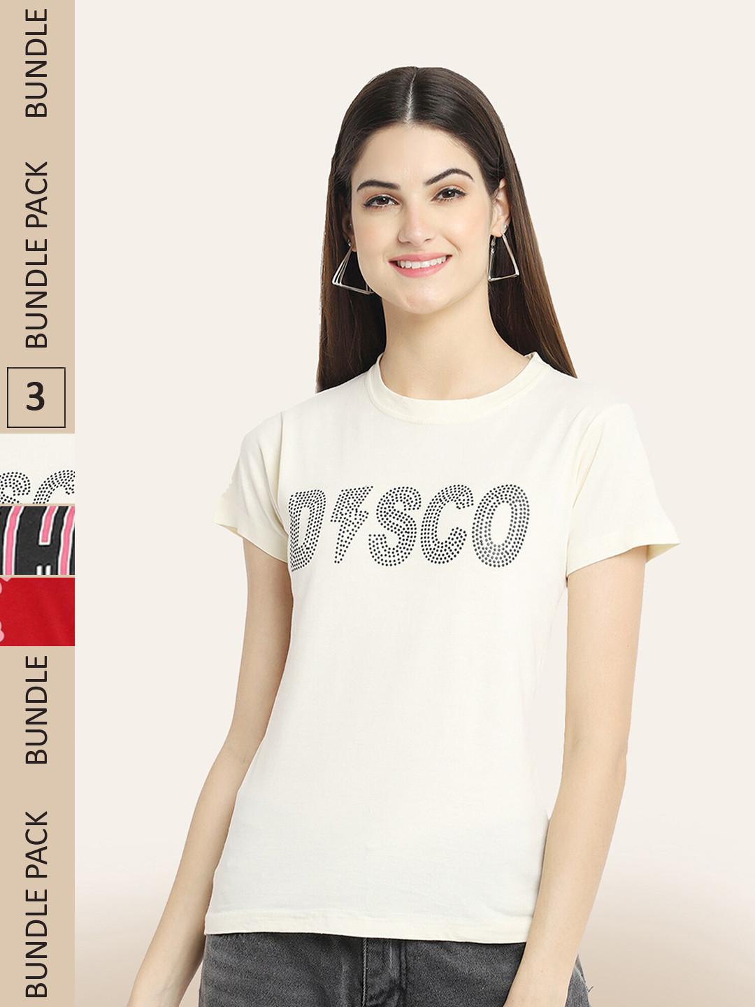 

BAESD Pack Of 3 Printed Cotton T-shirt, Yellow