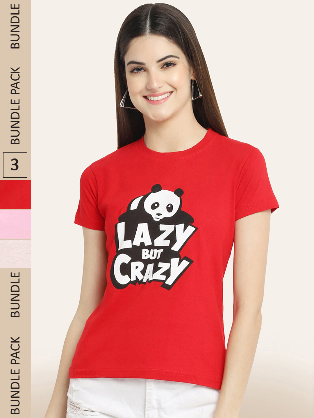 

BAESD Pack Of 3 Printed Cotton T-shirts, Red