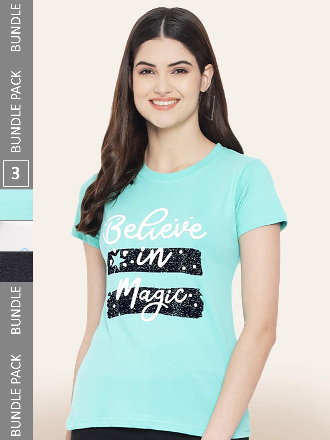 

BAESD Pack Of 3 Printed Cotton T-shirts, Blue
