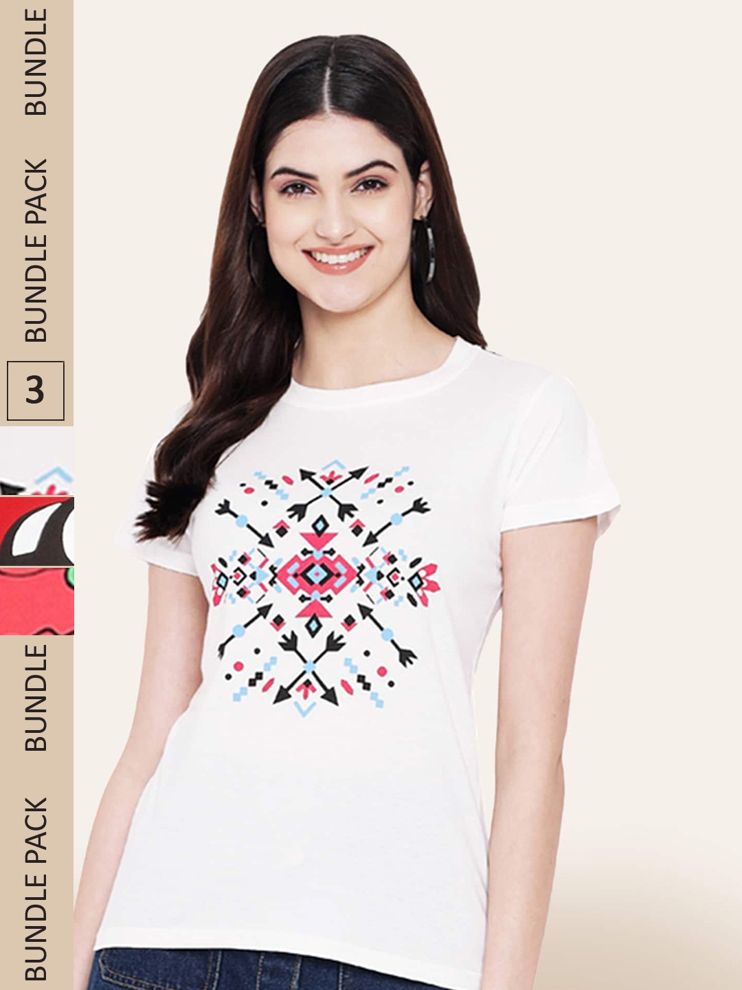 

BAESD Pack Of 3 Graphic Printed Cotton T-Shirt, Red