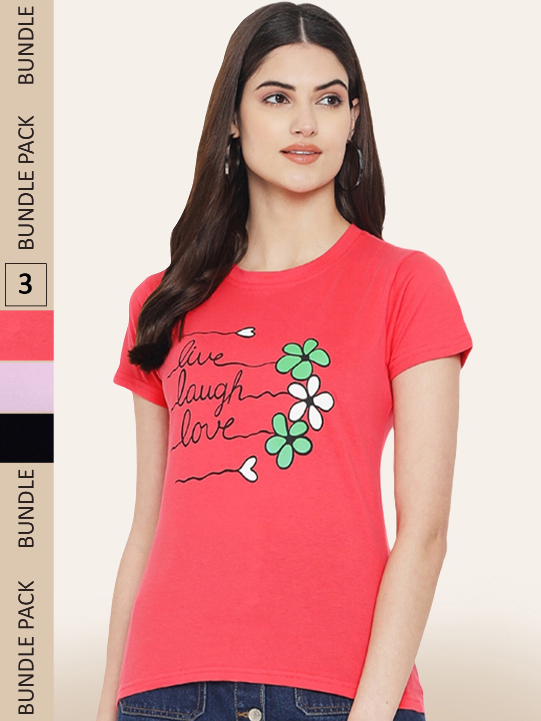 

BAESD Pack Of 3 Printed Cotton T-shirt, Multi