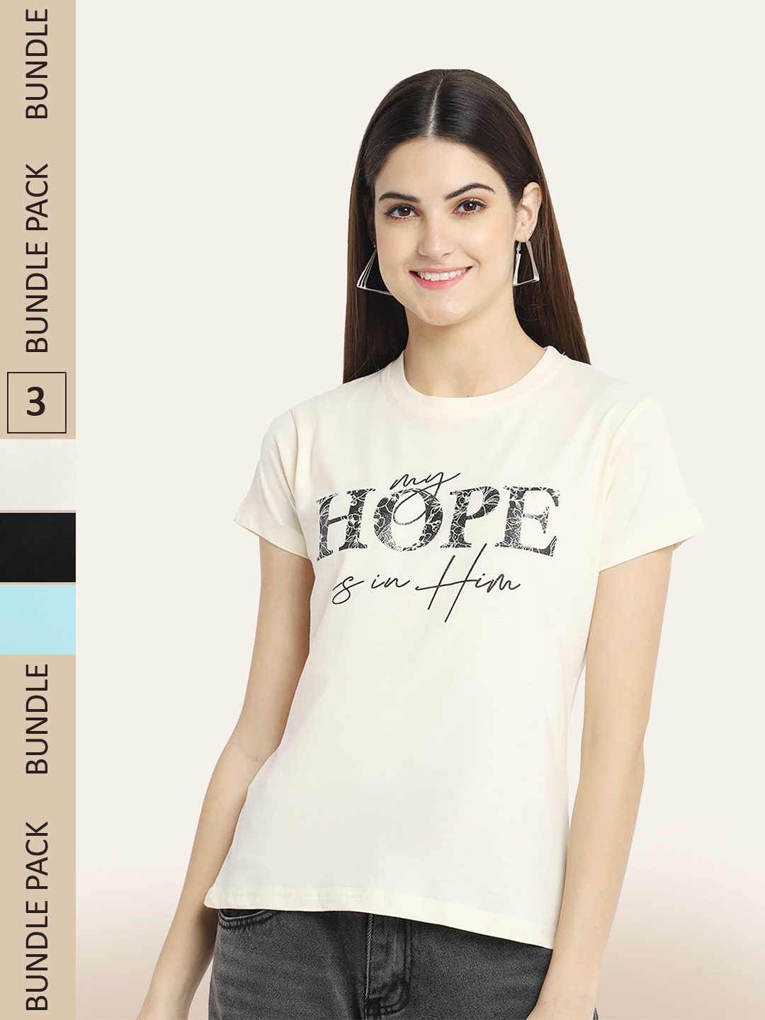 BAESD Pack Of 3 Printed Cotton T-shirt, Multi
