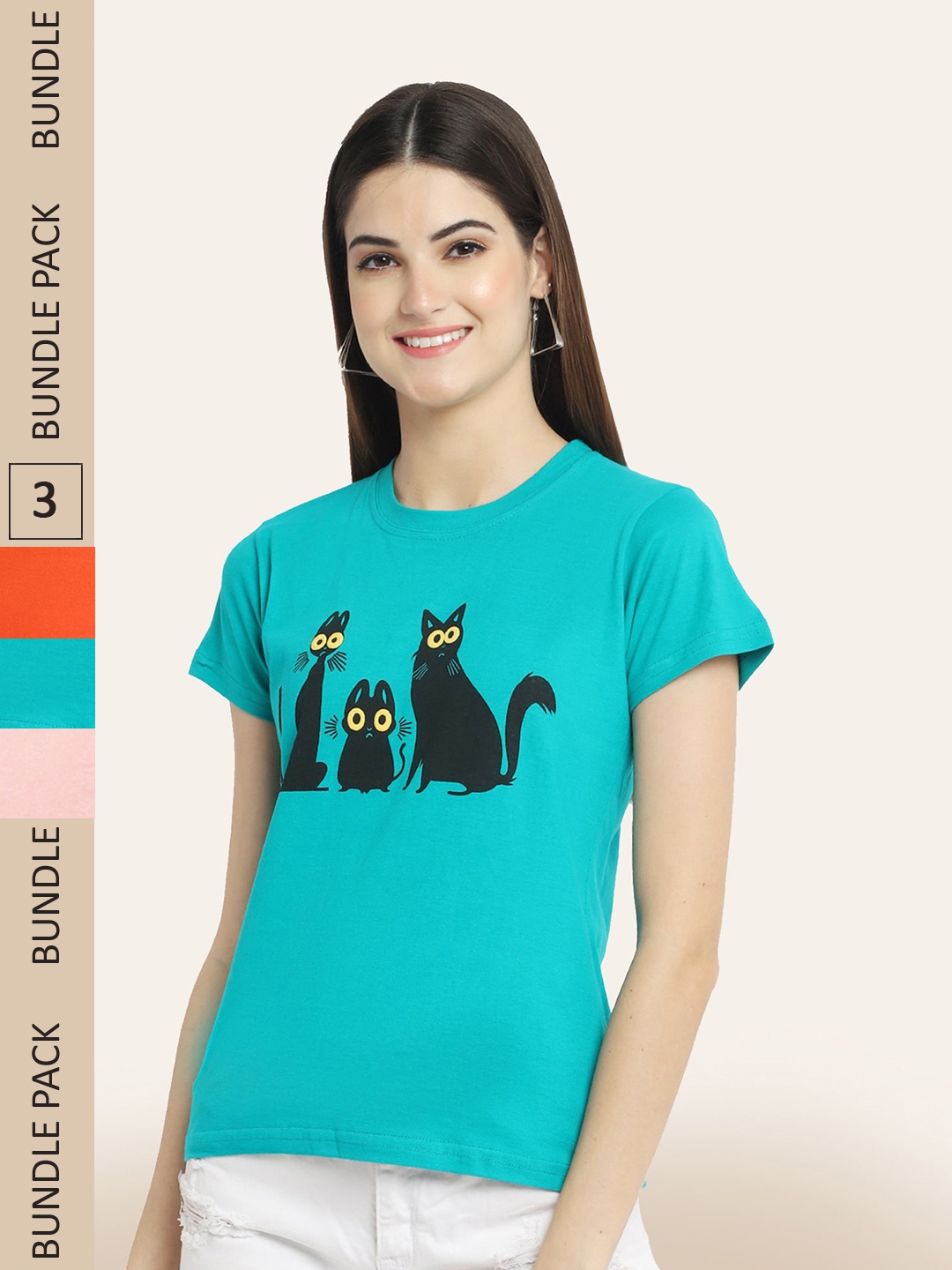 

BAESD Pack Of 3 Printed Cotton T-shirts, Blue