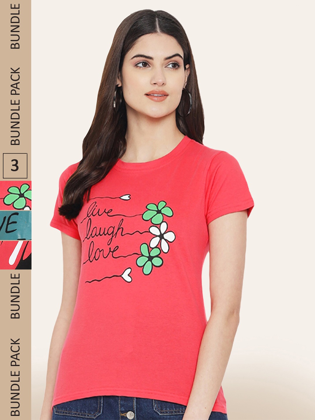 

BAESD Pack Of 2 Typography Printed Cotton T-Shirt, Multi