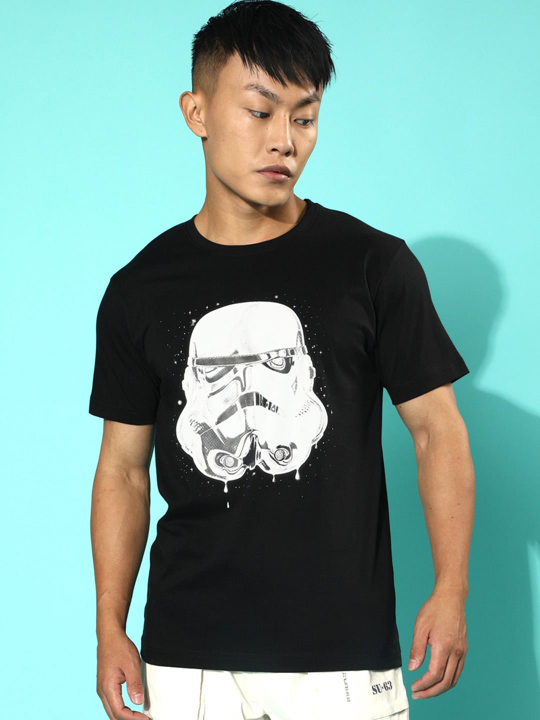 

VEIRDO Men Graphic Marvel Printed Cotton T-shirt, Black