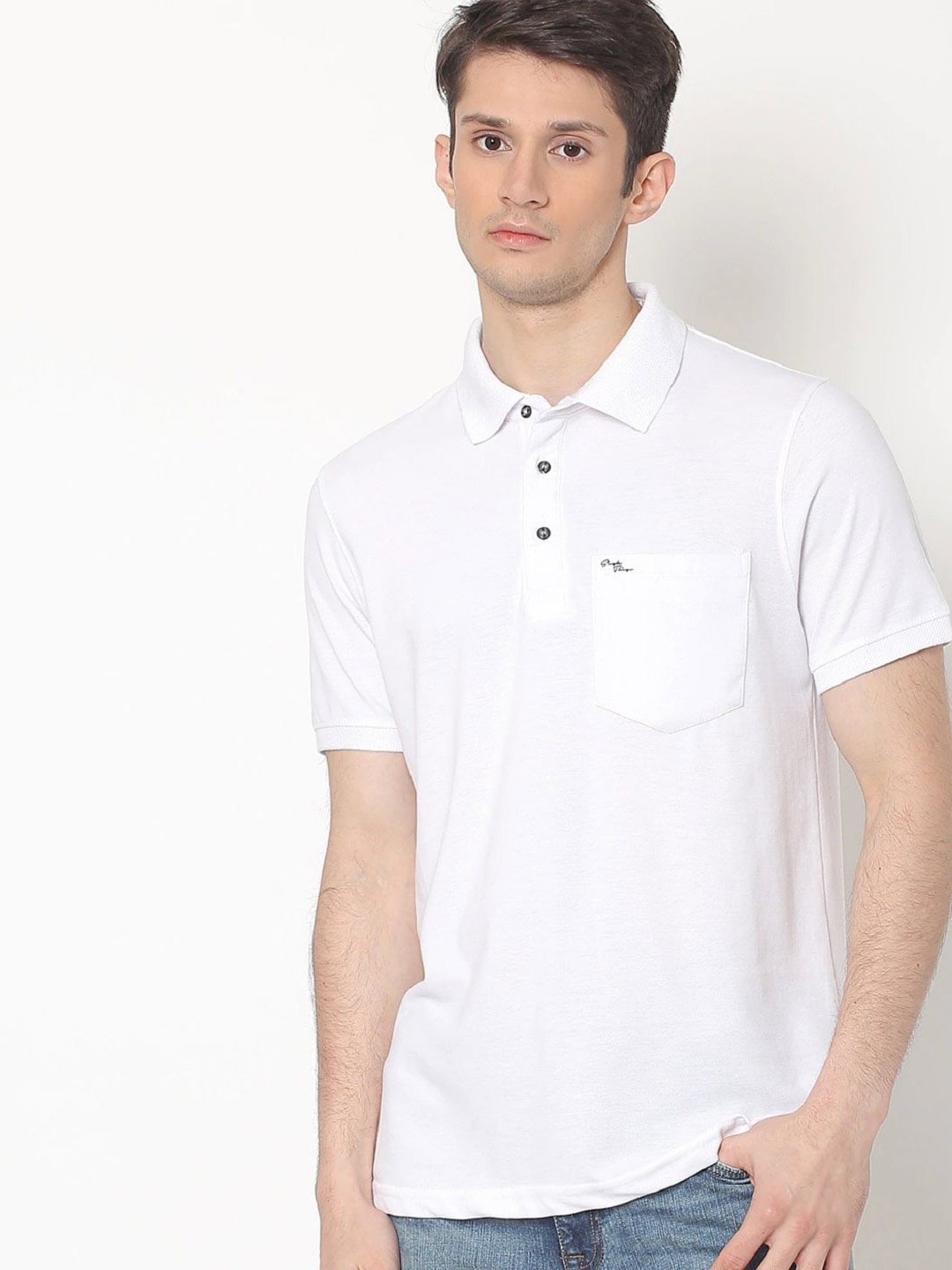 

Fort Collins Polo Collar Cotton T-shirt, White