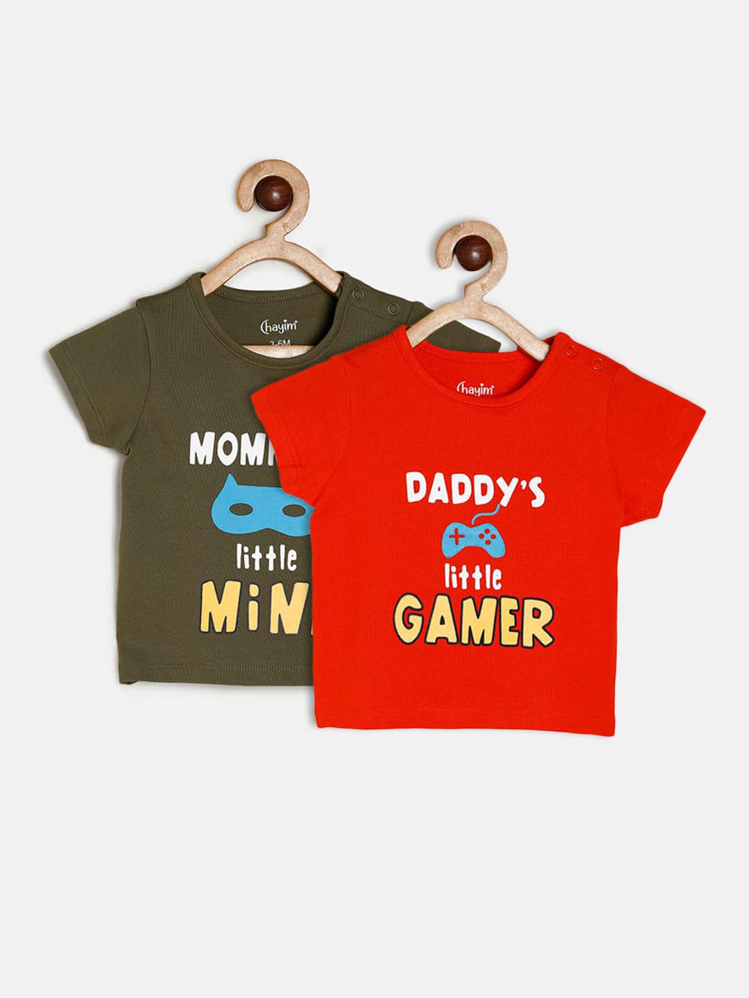 

CHAYIM Kids Pack of 2 Printed Cotton T-shirt, Red