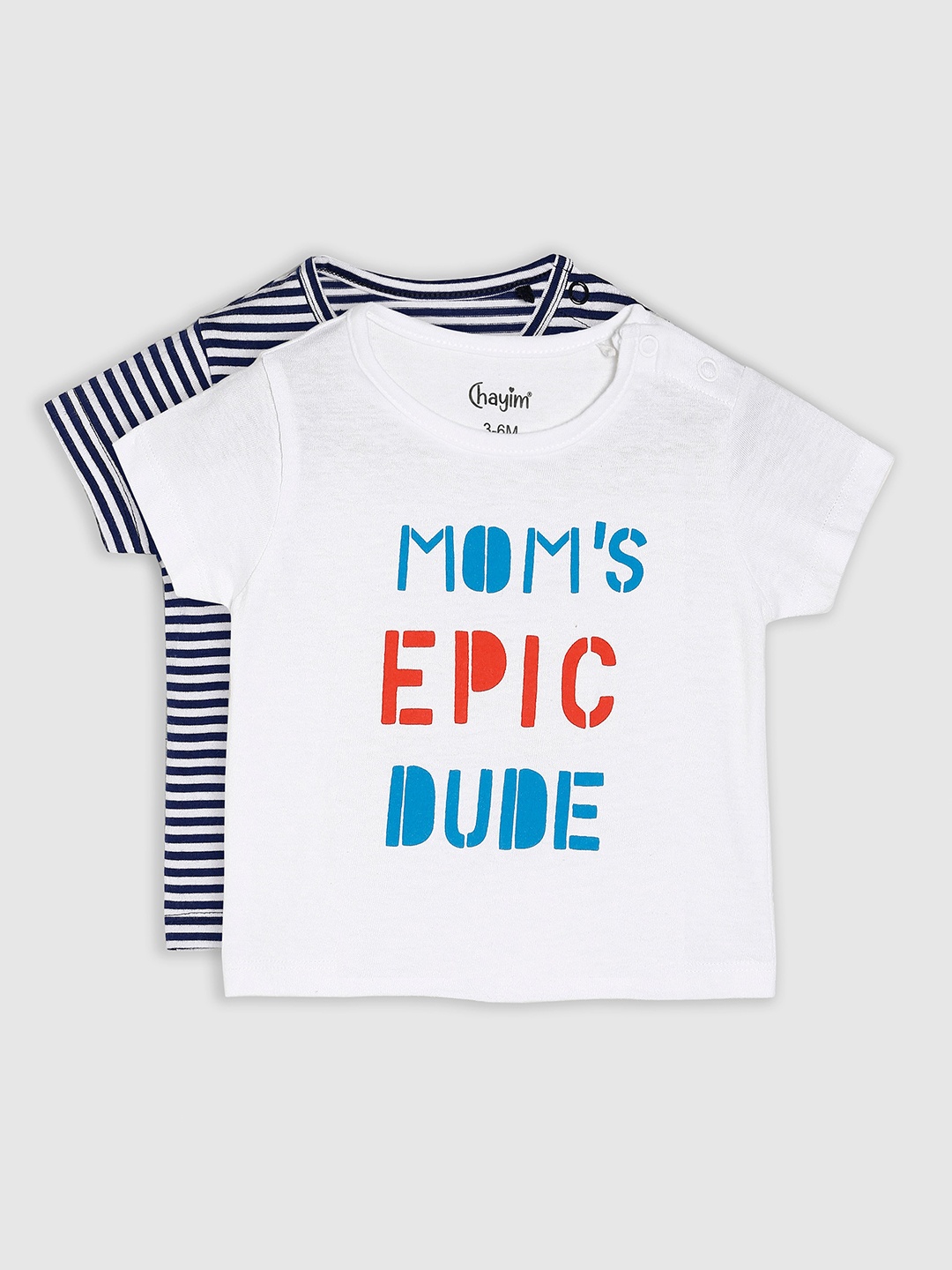 

CHAYIM Kids Pack Of 2 Printed Cotton T-shirt, White