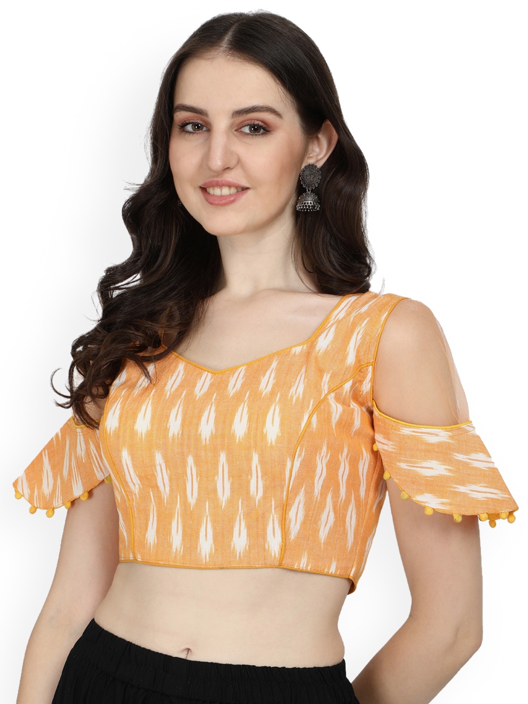 

Amrutam Fab Cotton Printed Saree Blouse, Yellow