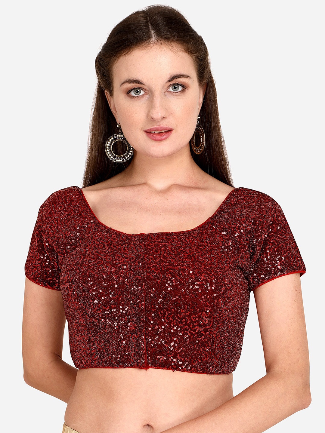 

Amrutam Fab Embroidered Saree Blouse, Red