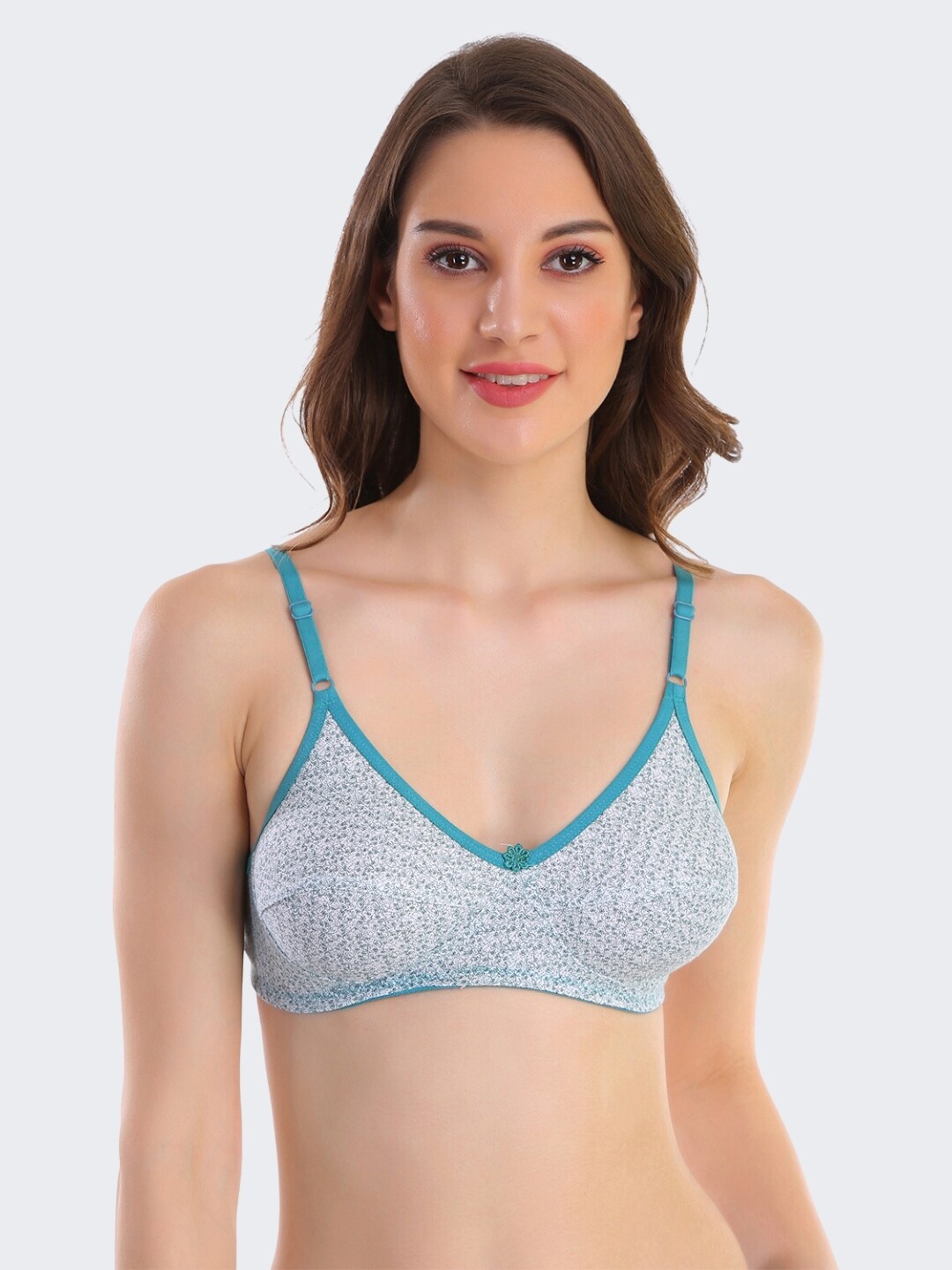 

POOJA RAGENEE Abstract Printed Full Coverage Everyday Cotton Bra, Blue