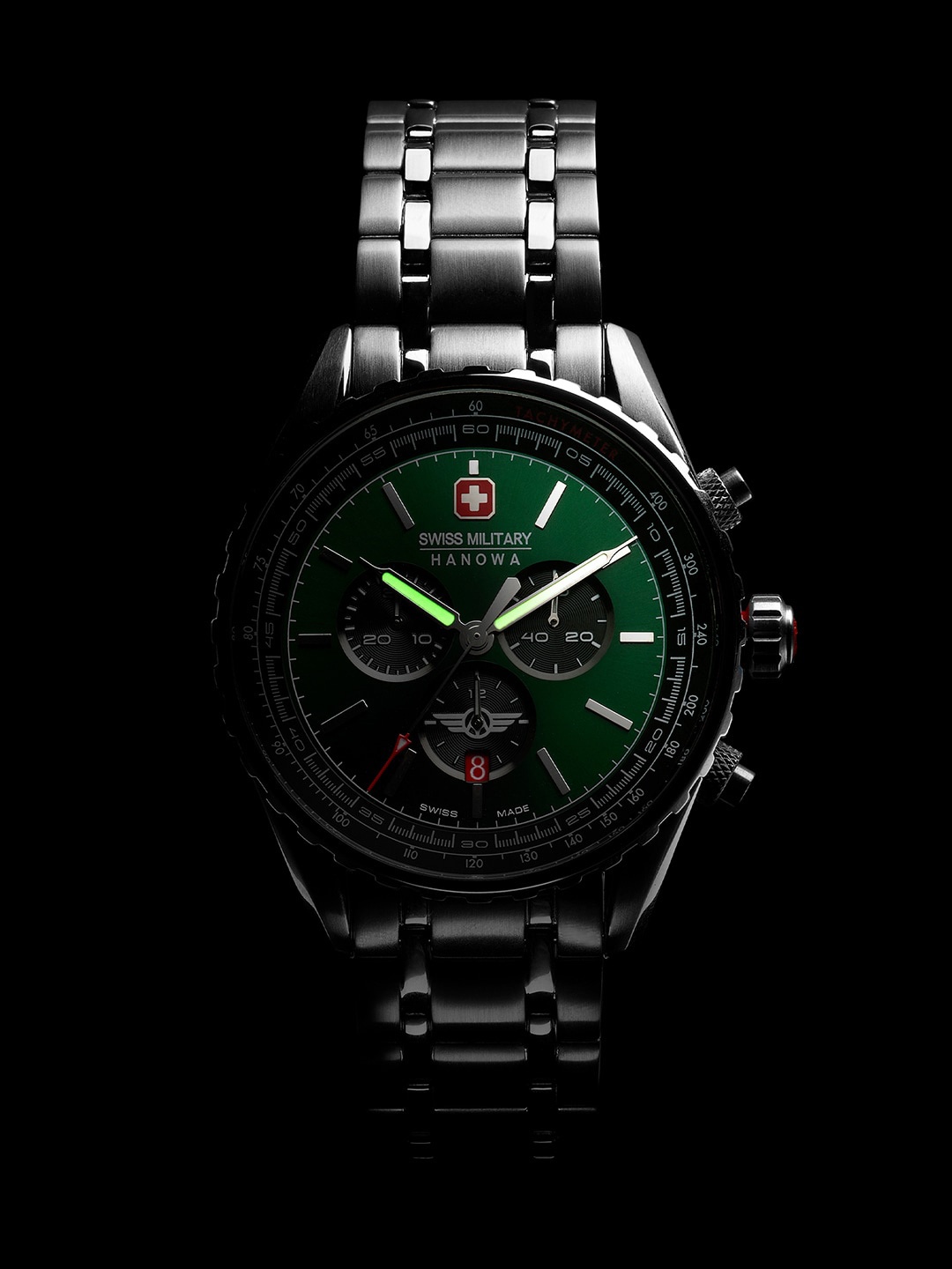 

SWISS MILITARY HANOWA Men Bracelet Style Straps Analogue Chronograph Watch SMWGI0000307, Green