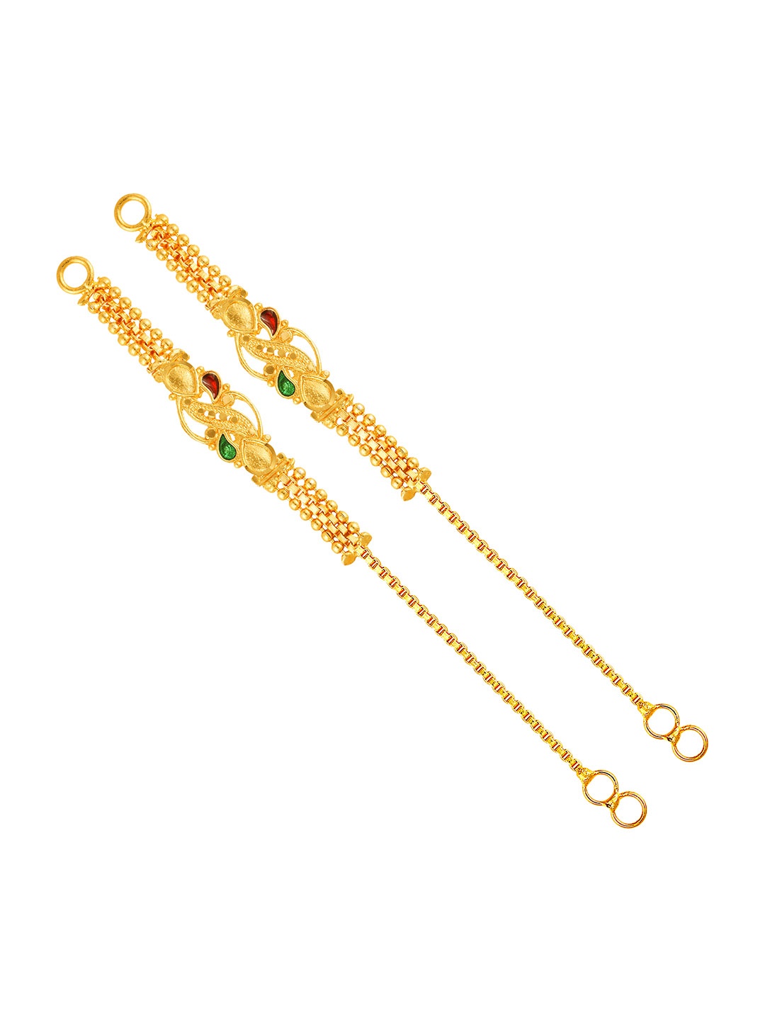 

Vighnaharta Gold-Plated Contemporary Shaped Ear Cuff Earrings