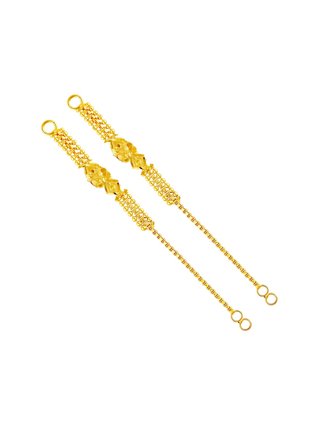 

Vighnaharta Gold-Plated Contemporary Shaped Ear Cuff Earrings