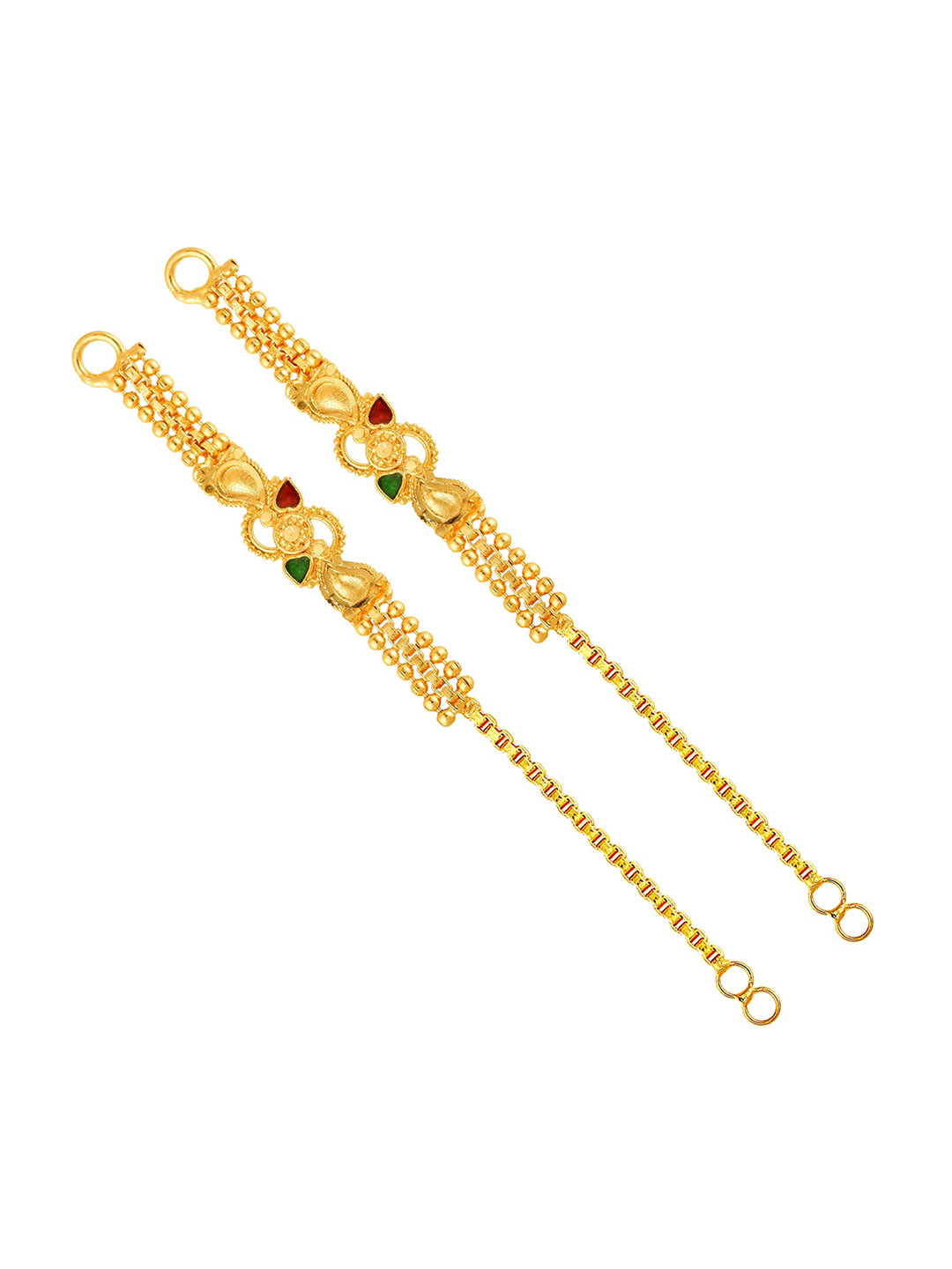 

Vighnaharta Gold-Plated Contemporary Shaped Ear Cuff Earrings