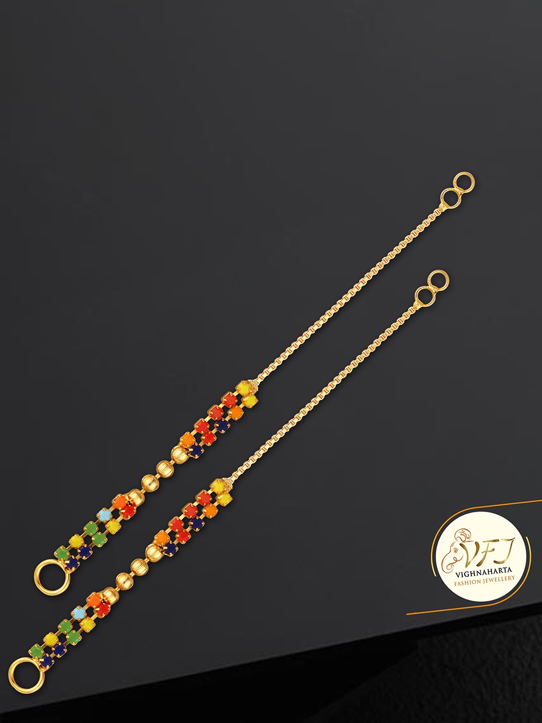 

Vighnaharta Gold-Plated Contemporary Shaped Ear Cuff Earrings