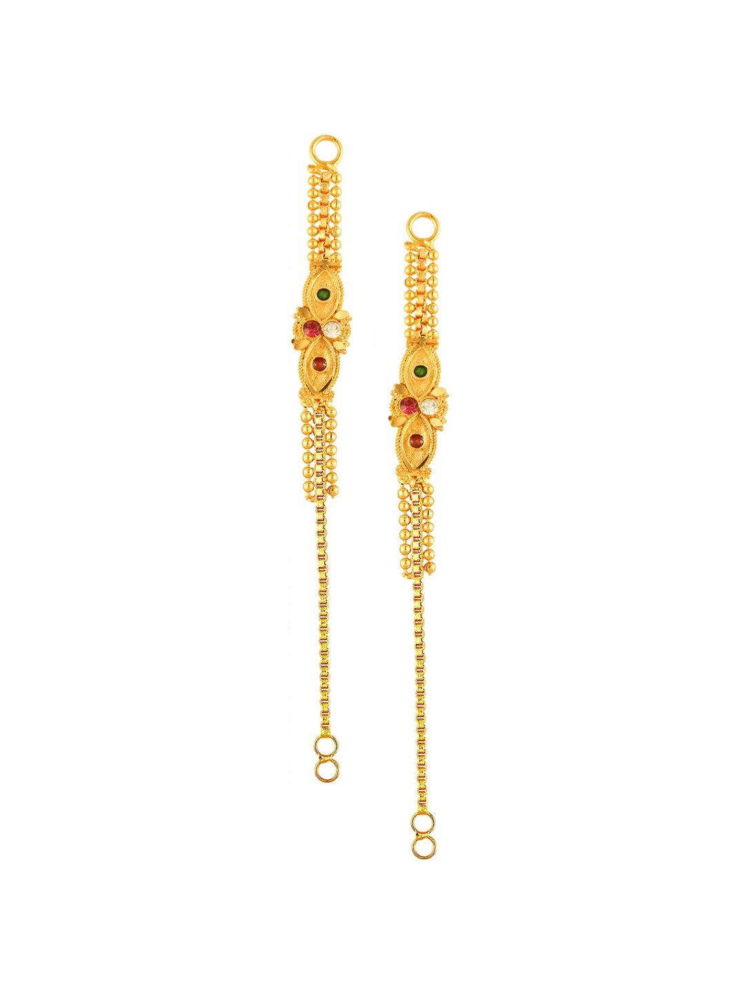 

Vighnaharta Gold-Plated Contemporary Shaped Ear Cuff Earrings