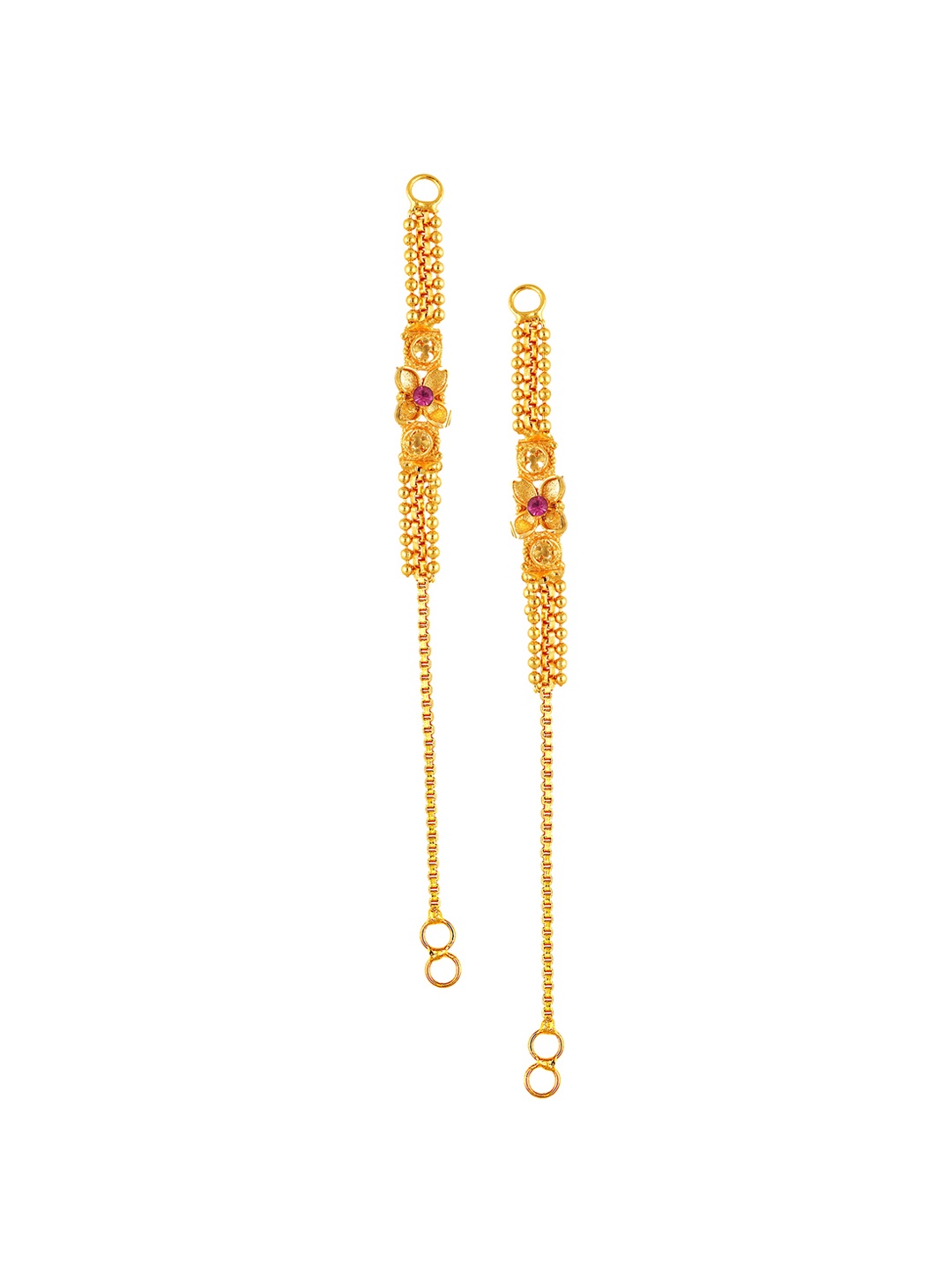 

Vighnaharta Gold-Plated Contemporary Shaped Ear Cuff Earrings