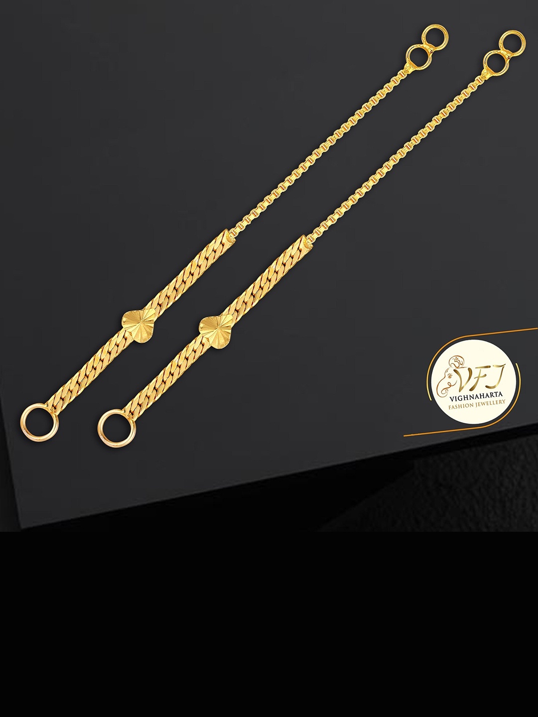 

Vighnaharta Gold-Plated Contemporary Shaped Ear Cuff Earrings