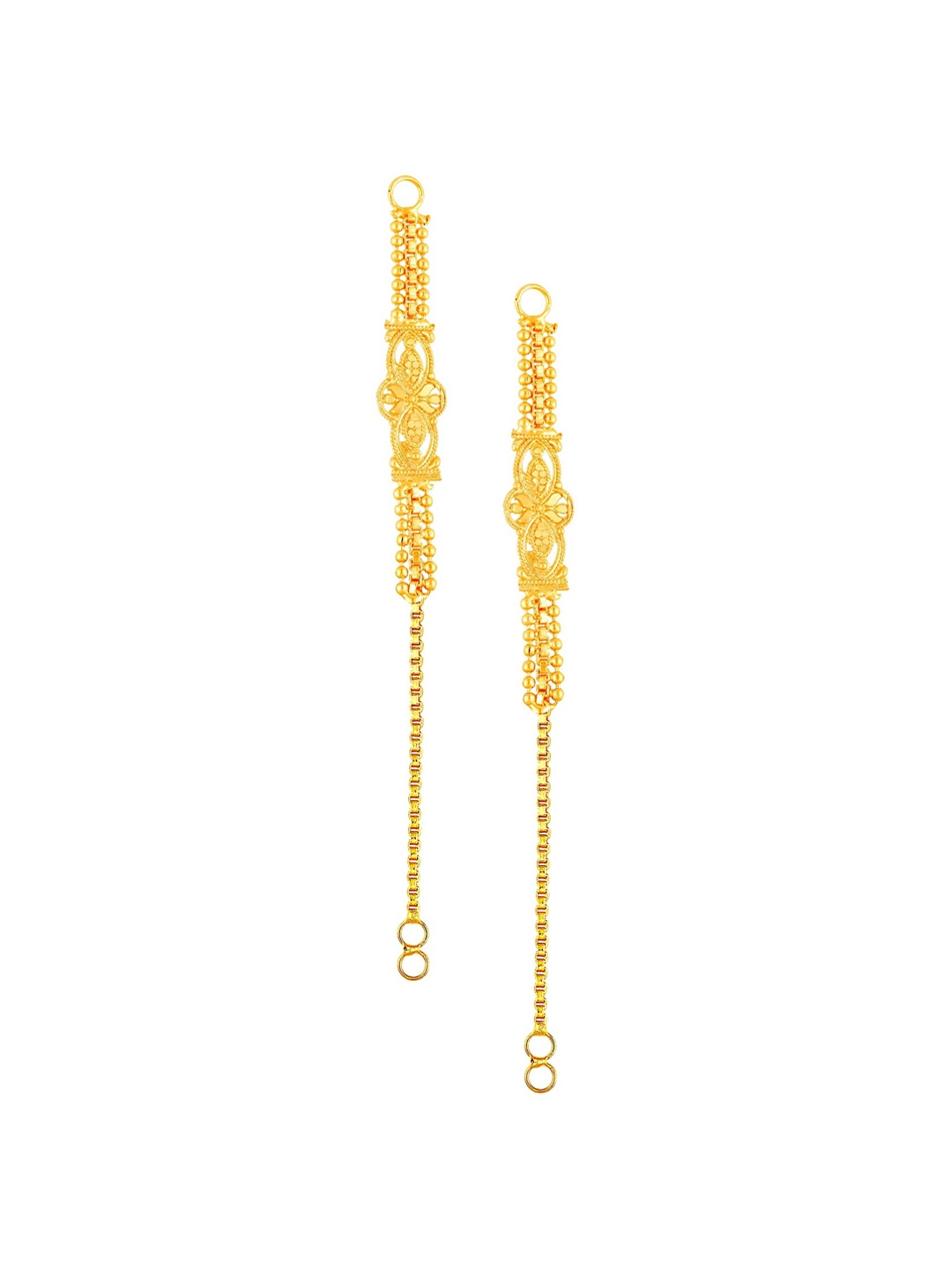 

Vighnaharta Gold-Plated Teardrop Shaped Ear Chain Kanoti