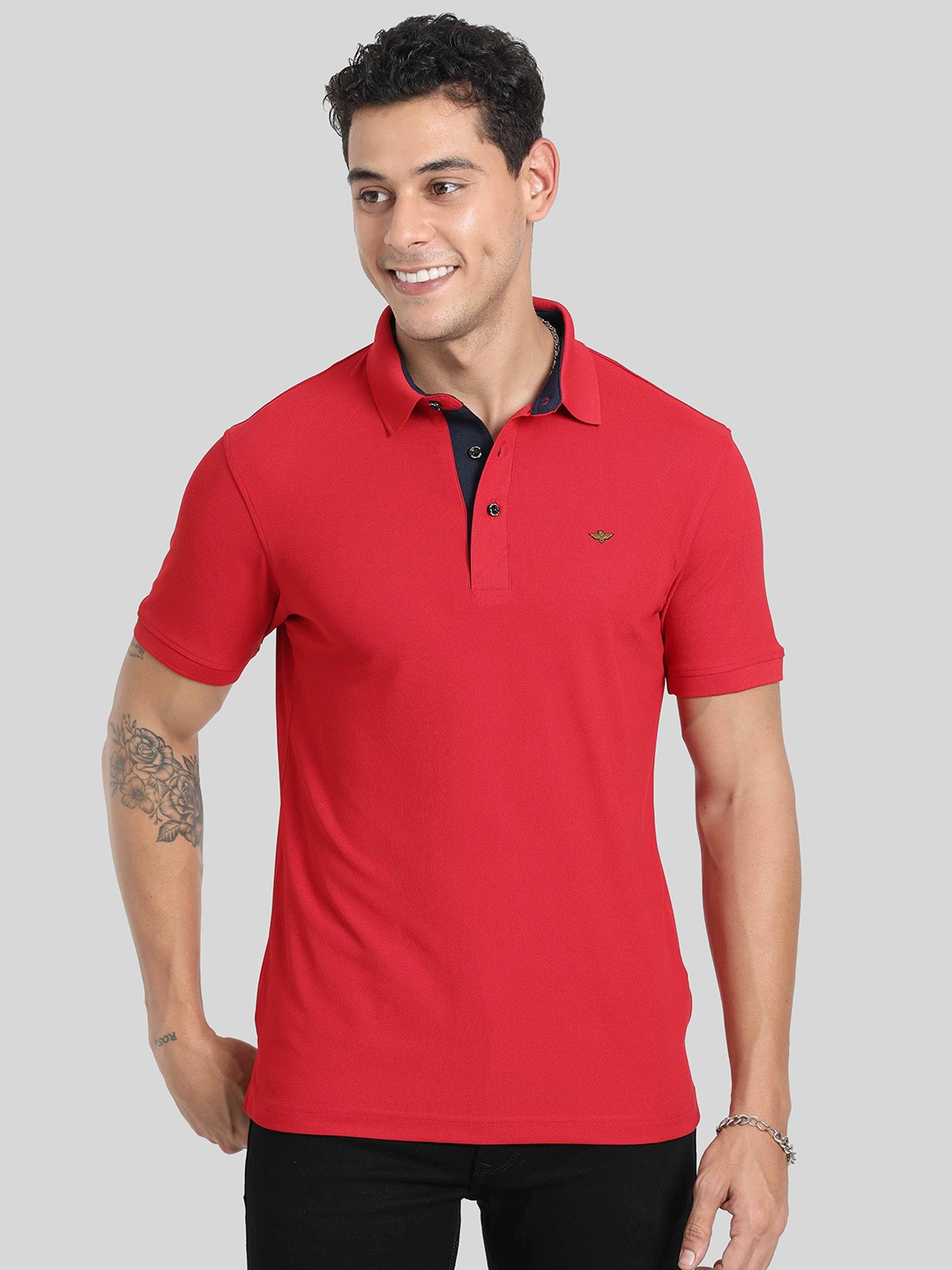 

STELLERS Polo Collar Dry-Fit T-shirt, Red