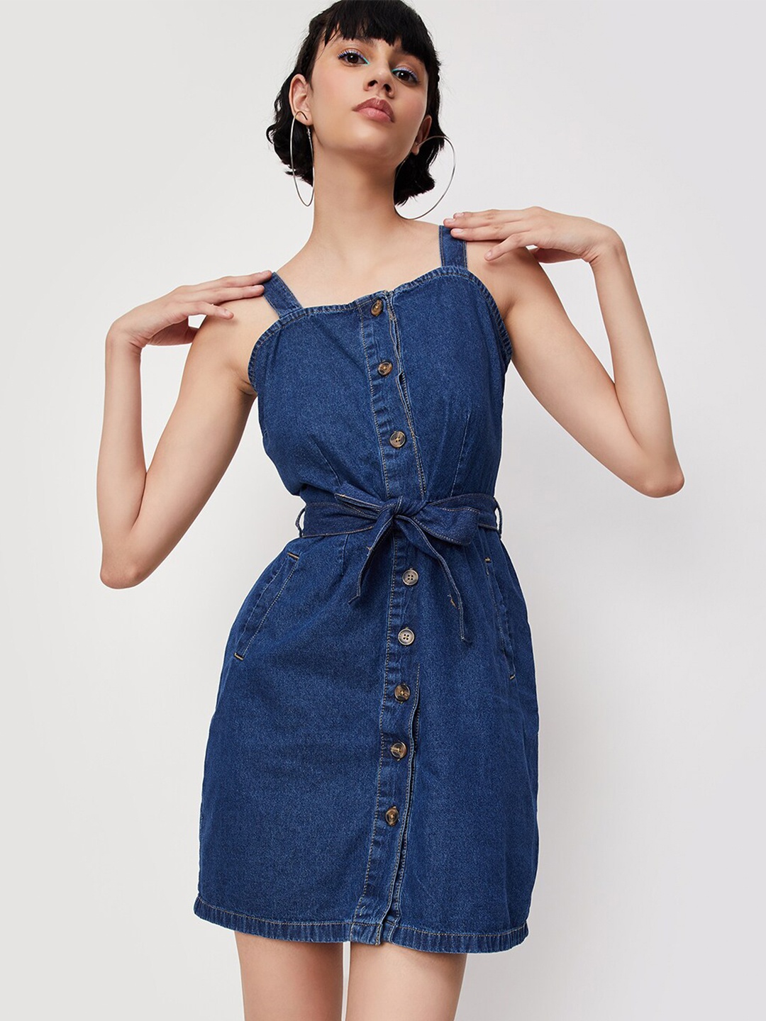 

max Blue A-Line Midi Dress