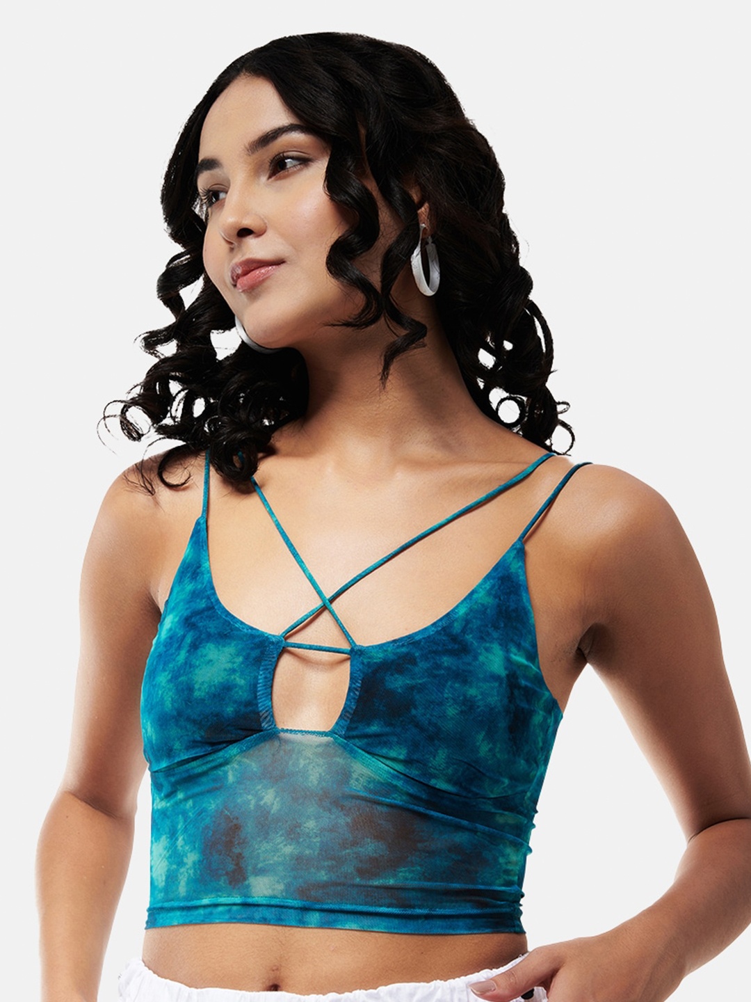 

IZF Net Bralette Crop Top, Green