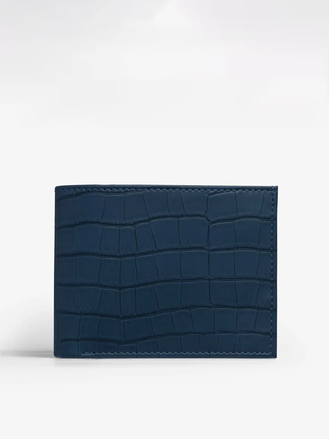 

THE MESSY CORNER Men Textured Two Fold Wallet, Blue